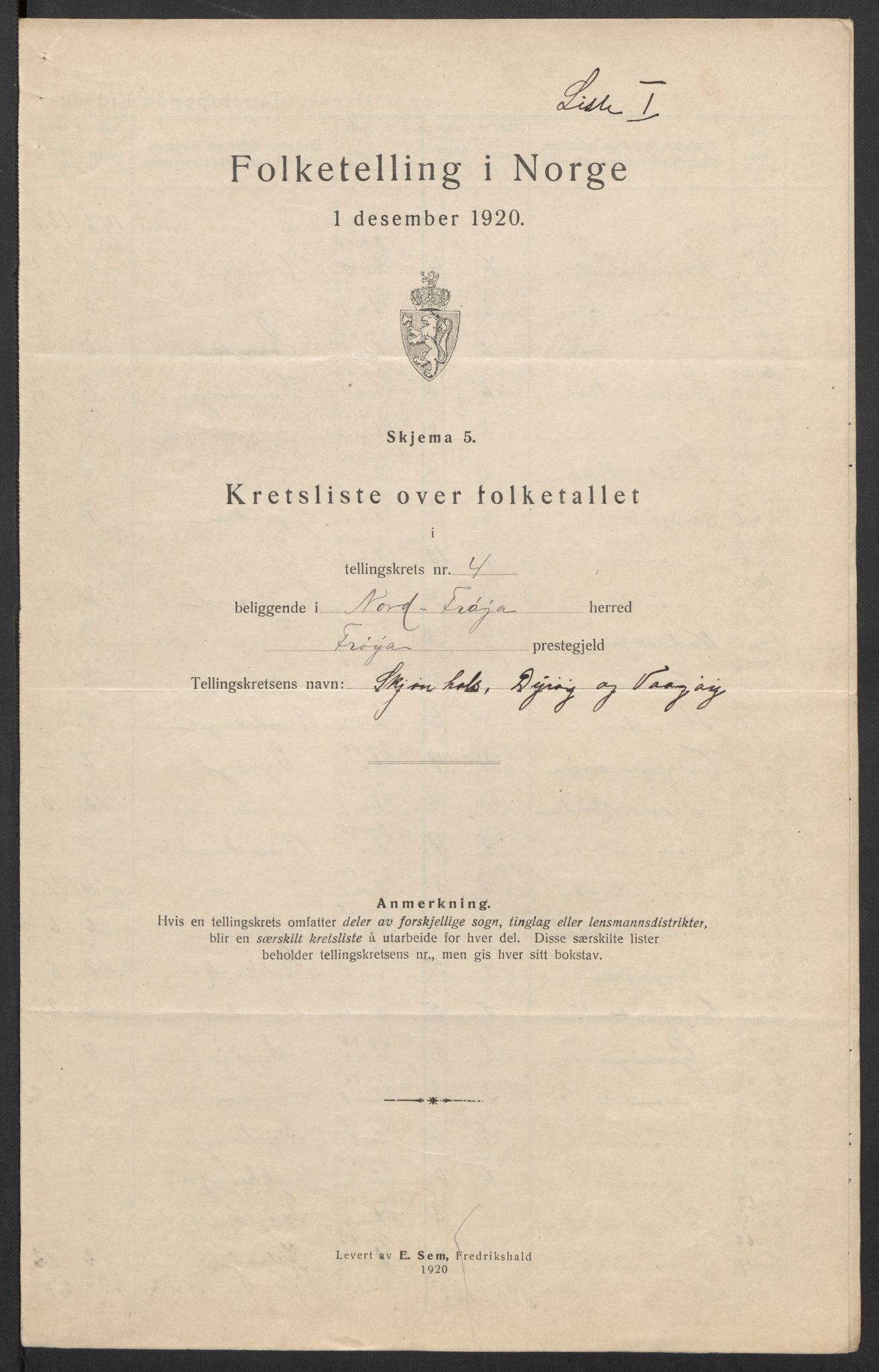 SAT, 1920 census for Nord-Frøya, 1920, p. 27