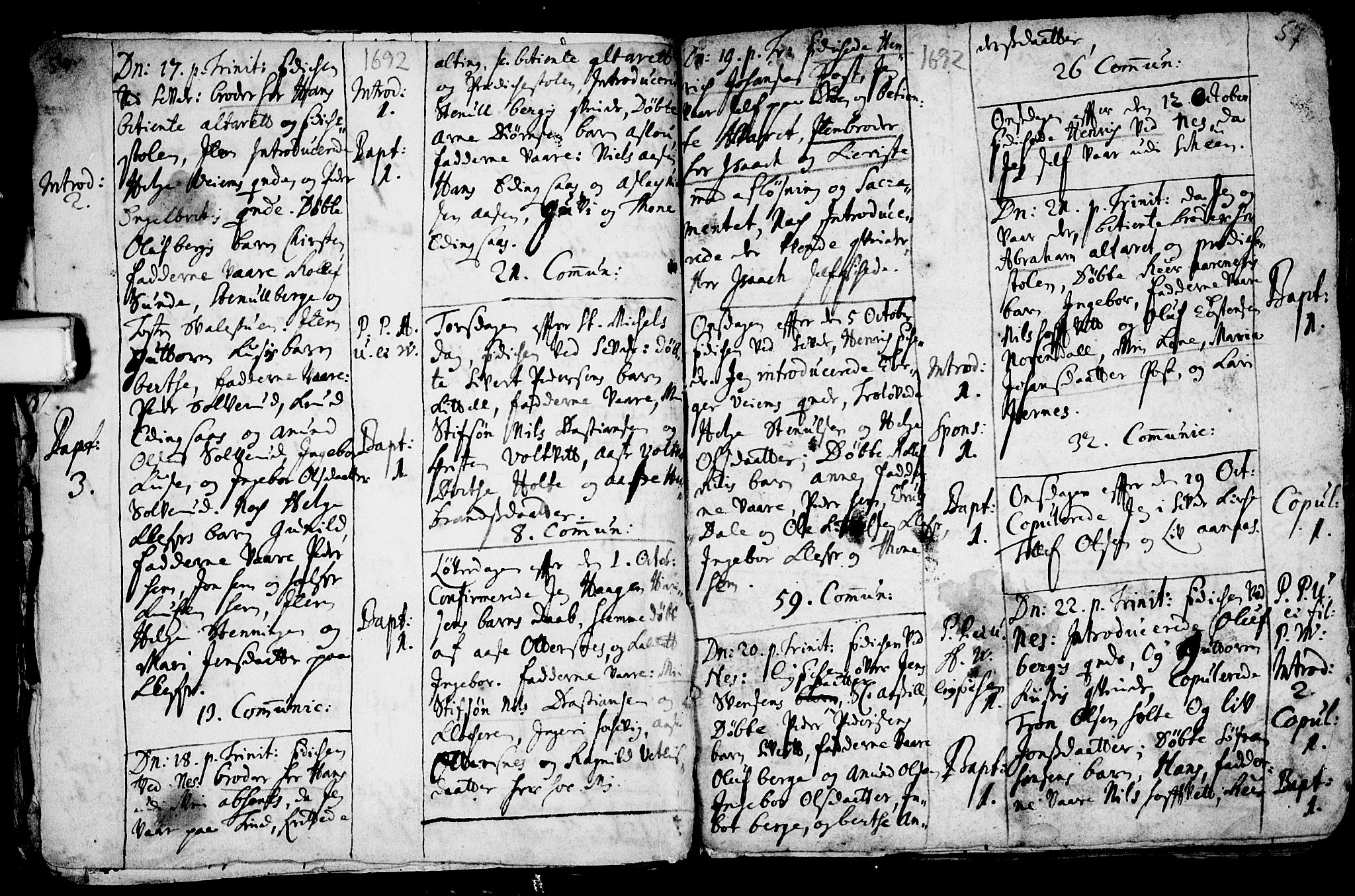 Sauherad kirkebøker, SAKO/A-298/F/Fa/L0002: Parish register (official) no. I 2, 1681-1720, p. 56-57