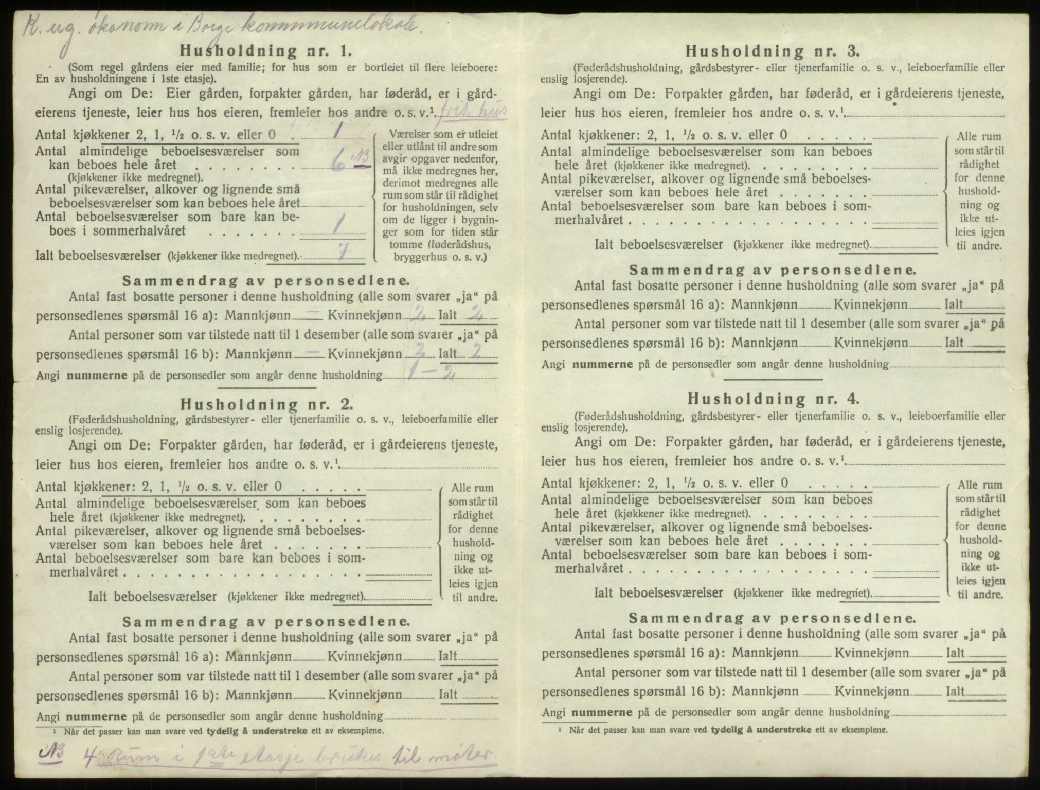 SAO, 1920 census for Borge, 1920, p. 36