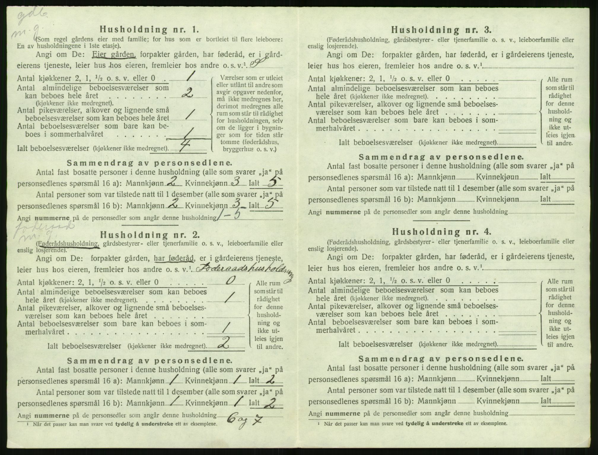 SAT, 1920 census for Volda, 1920, p. 1183