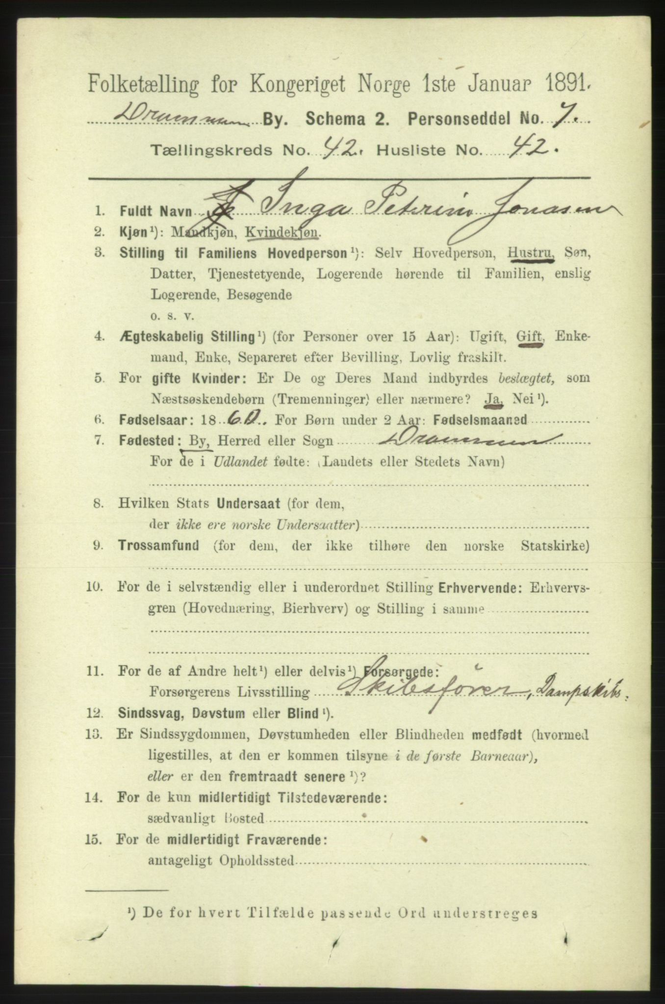 RA, 1891 census for 0602 Drammen, 1891, p. 25028