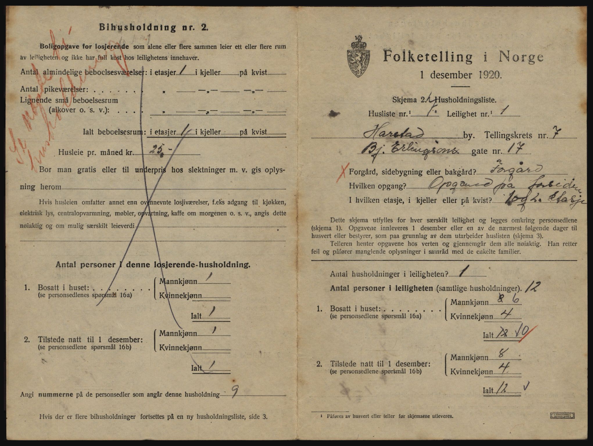 SATØ, 1920 census for Harstad, 1920, p. 2031