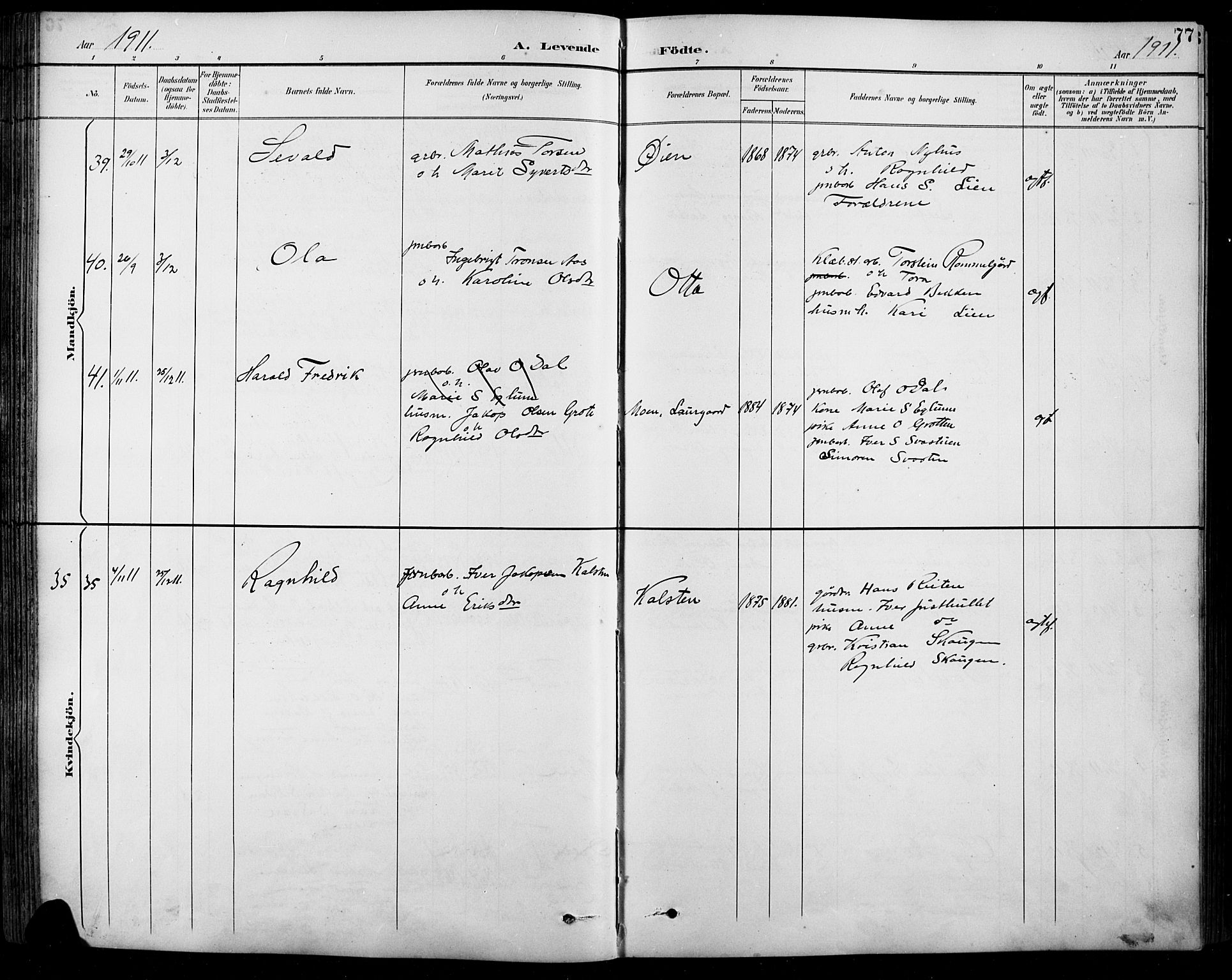 Sel prestekontor, AV/SAH-PREST-074/H/Ha/Hab/L0001: Parish register (copy) no. 1, 1894-1923, p. 77
