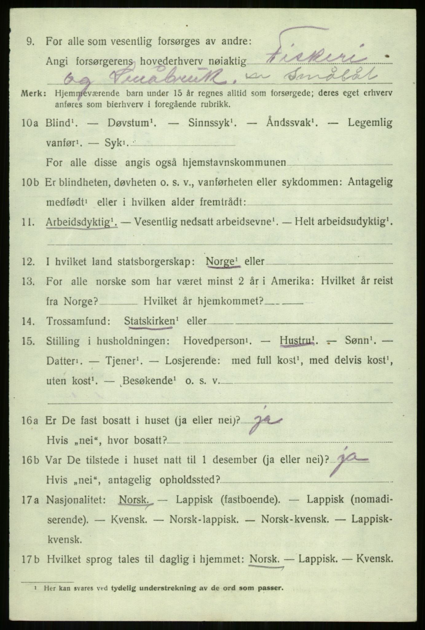 SATØ, 1920 census for Tranøy, 1920, p. 1574