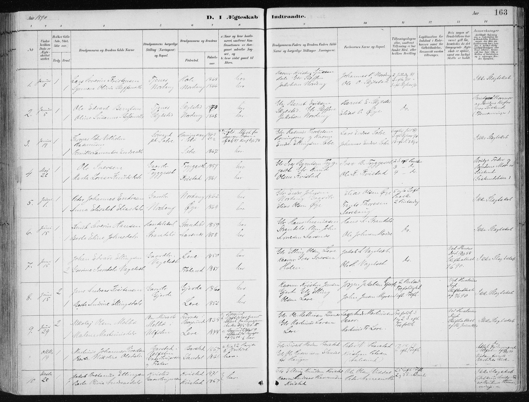 Ministerialprotokoller, klokkerbøker og fødselsregistre - Møre og Romsdal, AV/SAT-A-1454/515/L0215: Parish register (copy) no. 515C02, 1884-1906, p. 163