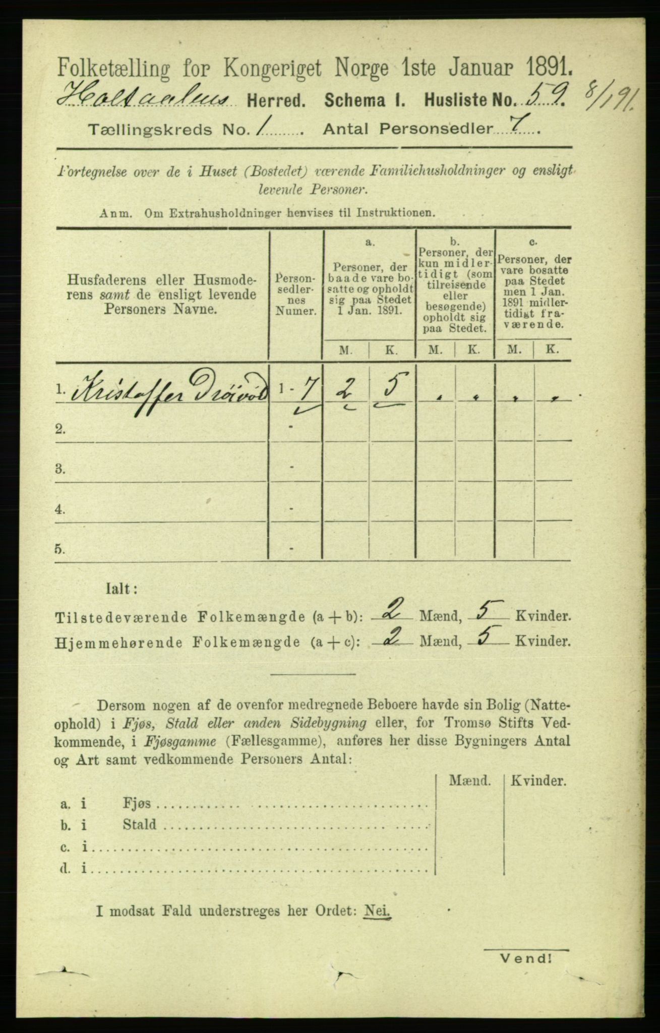 RA, 1891 census for 1645 Haltdalen, 1891, p. 74