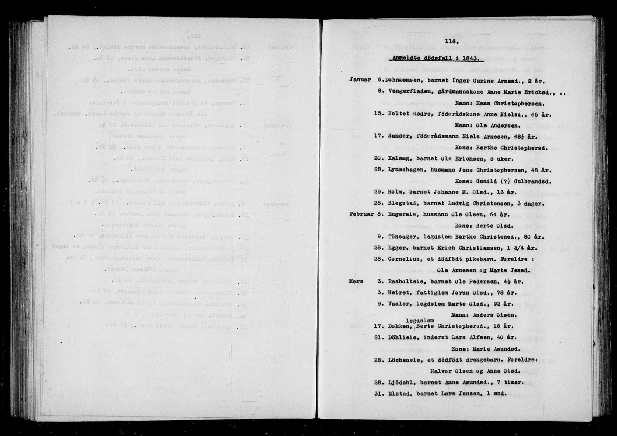 Eidsvoll tingrett, AV/SAO-A-10371/H/Ha/Haa/L0001: Dødsmeldingsprotokoll - Eidsvoll lensmannsdistrikt, 1815-1865, p. 116