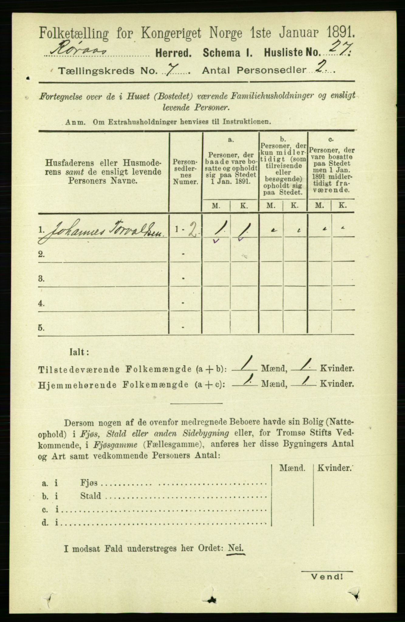 RA, 1891 census for 1640 Røros, 1891, p. 1367