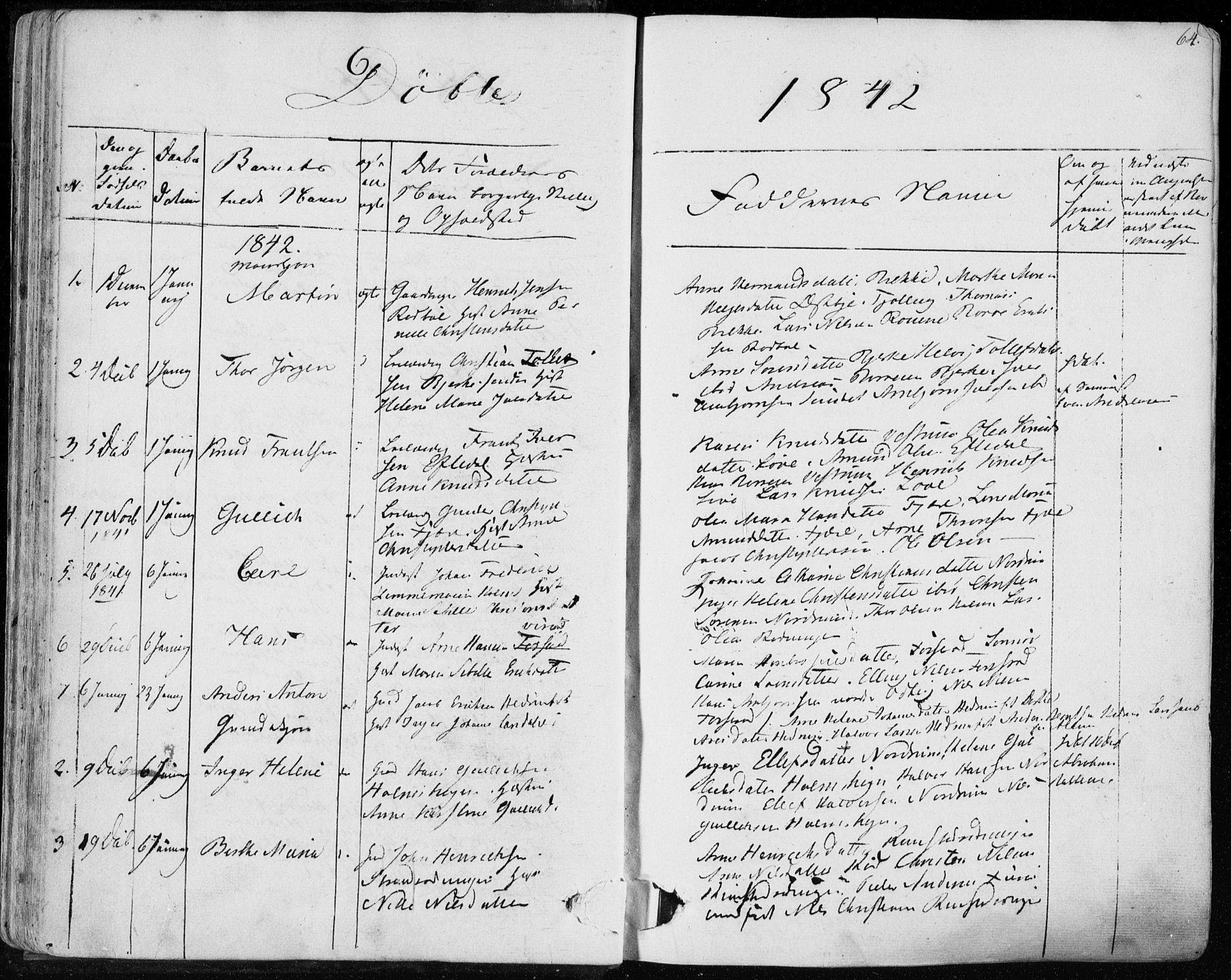 Hedrum kirkebøker, AV/SAKO-A-344/F/Fa/L0005: Parish register (official) no. I 5, 1835-1848, p. 64