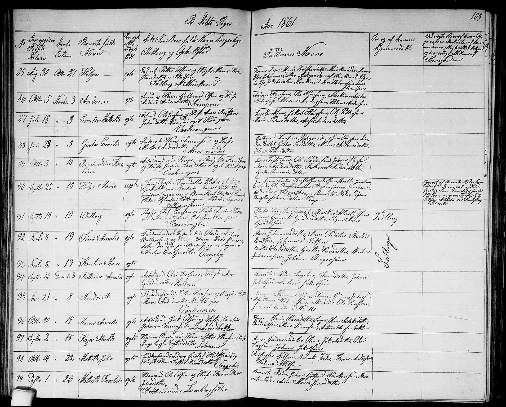 Østre Aker prestekontor Kirkebøker, AV/SAO-A-10840/G/Ga/L0002: Parish register (copy) no. I 2, 1861-1867, p. 103