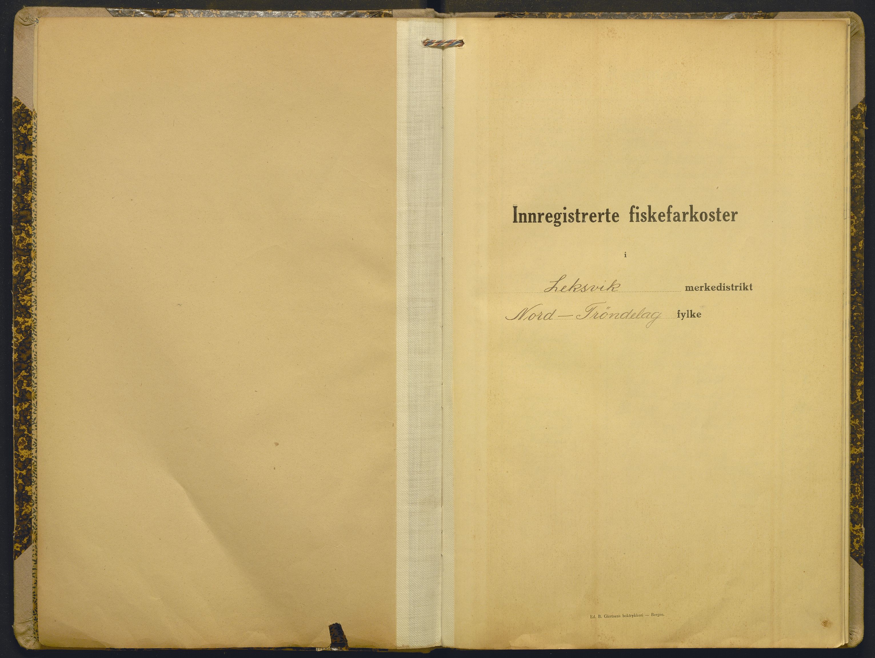 Fiskeridirektoratet - 1 Adm. ledelse - 13 Båtkontoret, AV/SAB-A-2003/I/Ia/Iad/L0025: 135.0412/1 Merkeprotokoll - Leksvik, 1920-1954