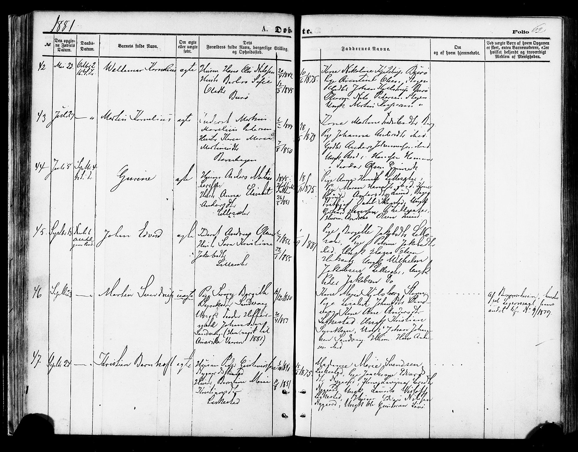 Ministerialprotokoller, klokkerbøker og fødselsregistre - Nordland, AV/SAT-A-1459/855/L0802: Parish register (official) no. 855A10, 1875-1886, p. 62