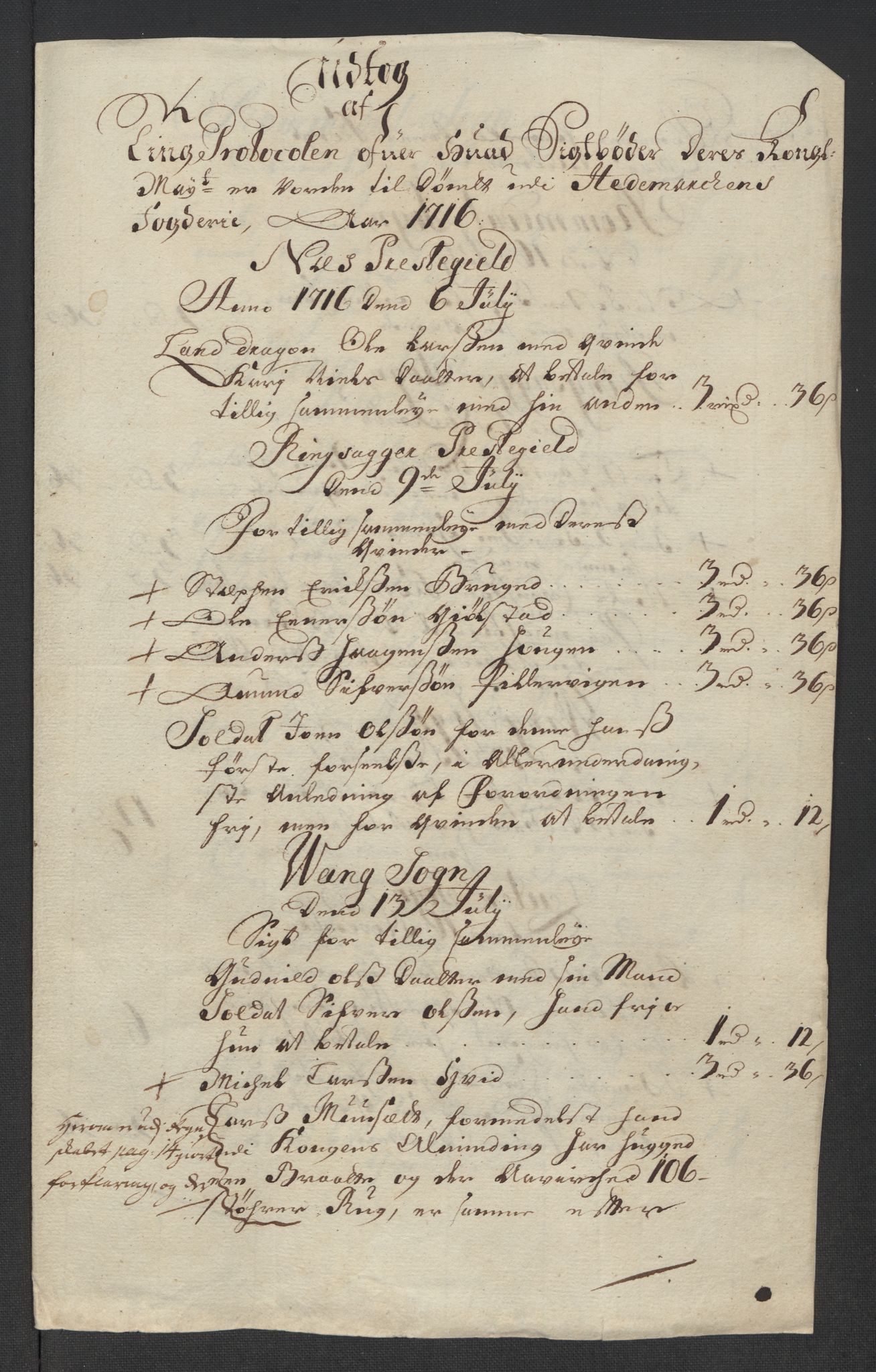 Rentekammeret inntil 1814, Reviderte regnskaper, Fogderegnskap, AV/RA-EA-4092/R16/L1055: Fogderegnskap Hedmark, 1716, p. 237