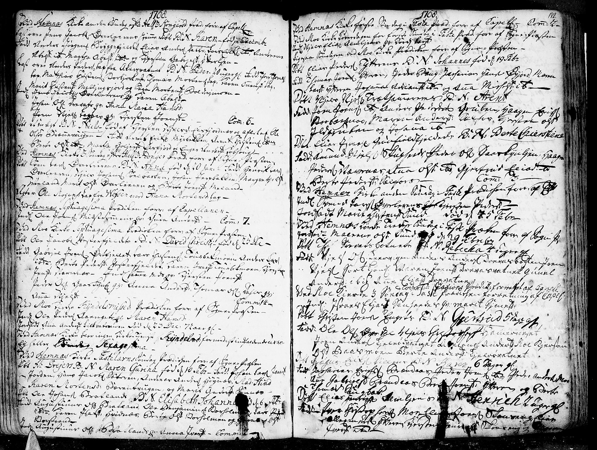 Ministerialprotokoller, klokkerbøker og fødselsregistre - Nordland, SAT/A-1459/825/L0348: Parish register (official) no. 825A04, 1752-1788, p. 172