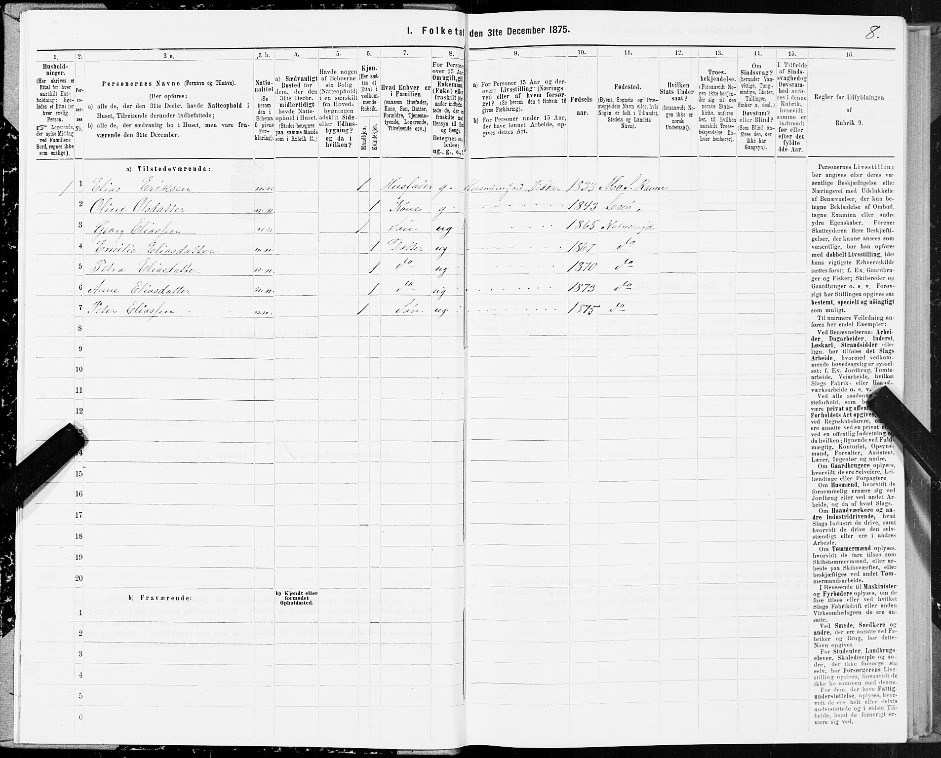 SAT, 1875 census for 1752P Kolvereid, 1875, p. 2008