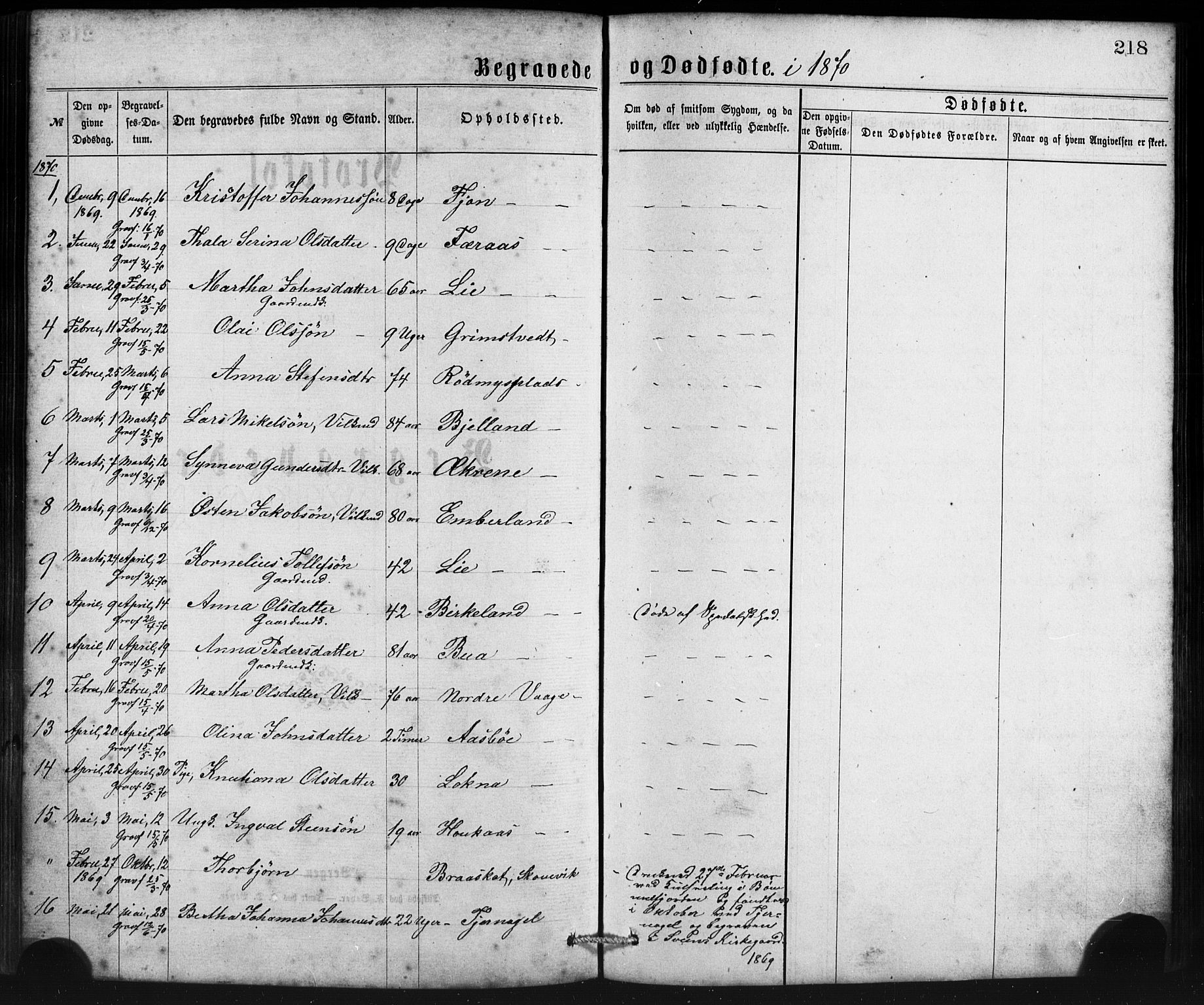 Sveio Sokneprestembete, AV/SAB-A-78501/H/Haa: Parish register (official) no. B 1, 1870-1883, p. 218