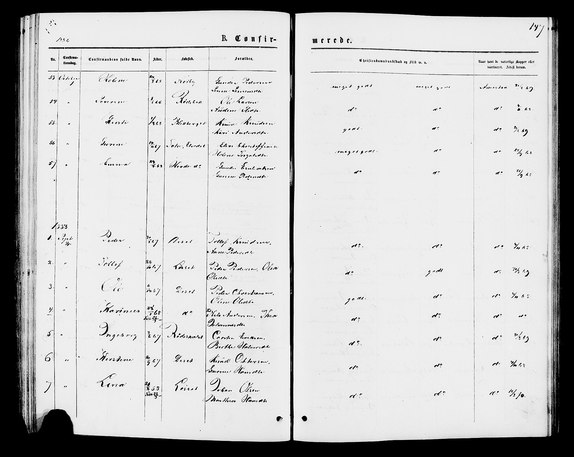 Åmot prestekontor, Hedmark, AV/SAH-PREST-056/H/Ha/Haa/L0009: Parish register (official) no. 9, 1875-1883, p. 147