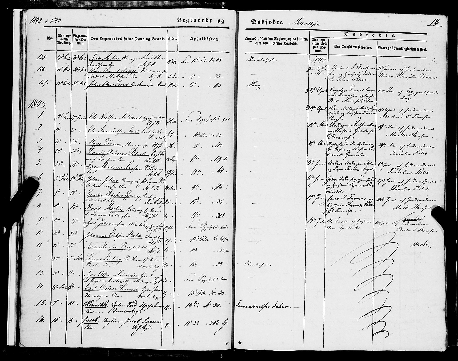 Domkirken sokneprestembete, SAB/A-74801/H/Haa/L0040: Parish register (official) no. E 1, 1841-1853, p. 13