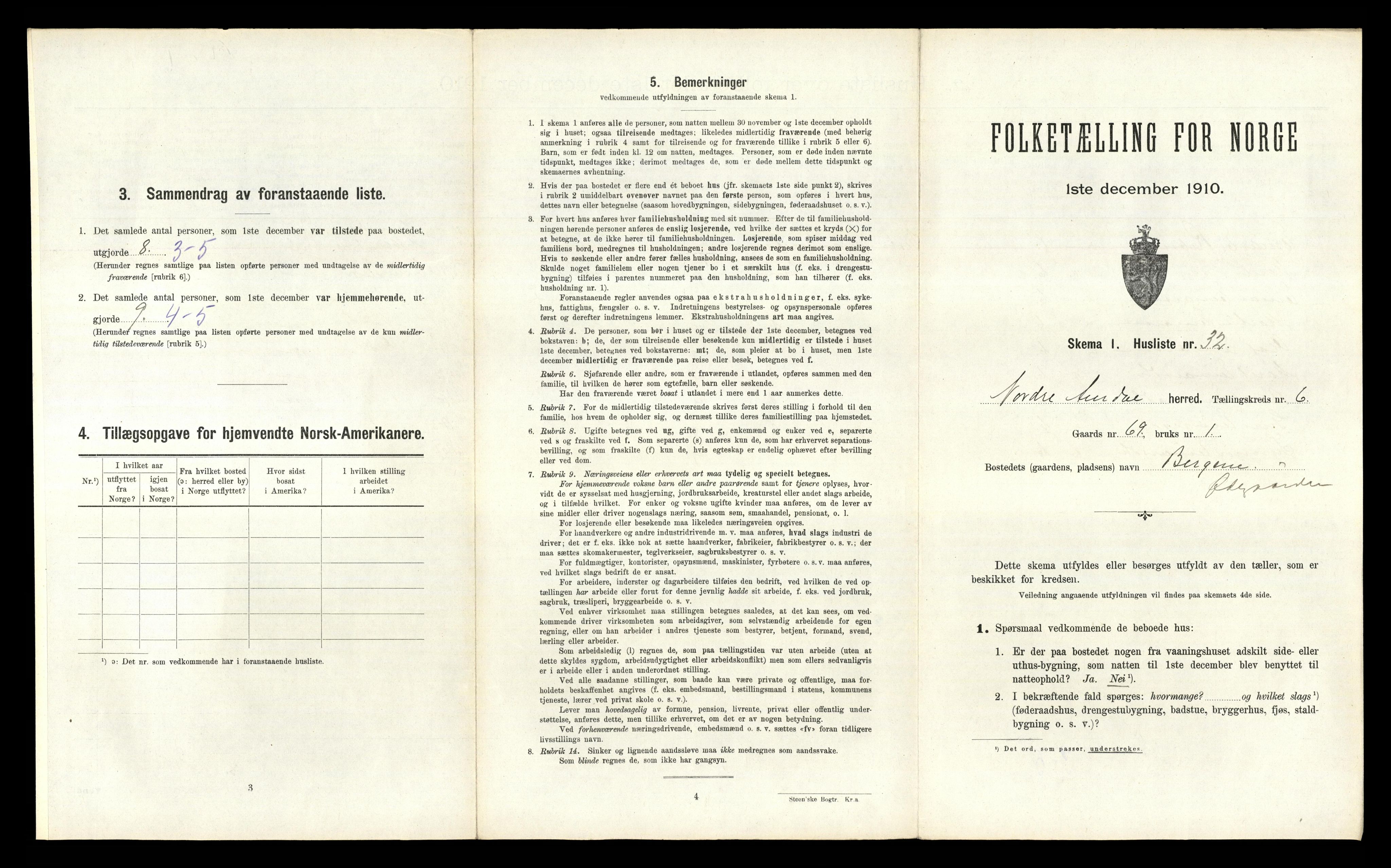 RA, 1910 census for Nord-Aurdal, 1910, p. 937