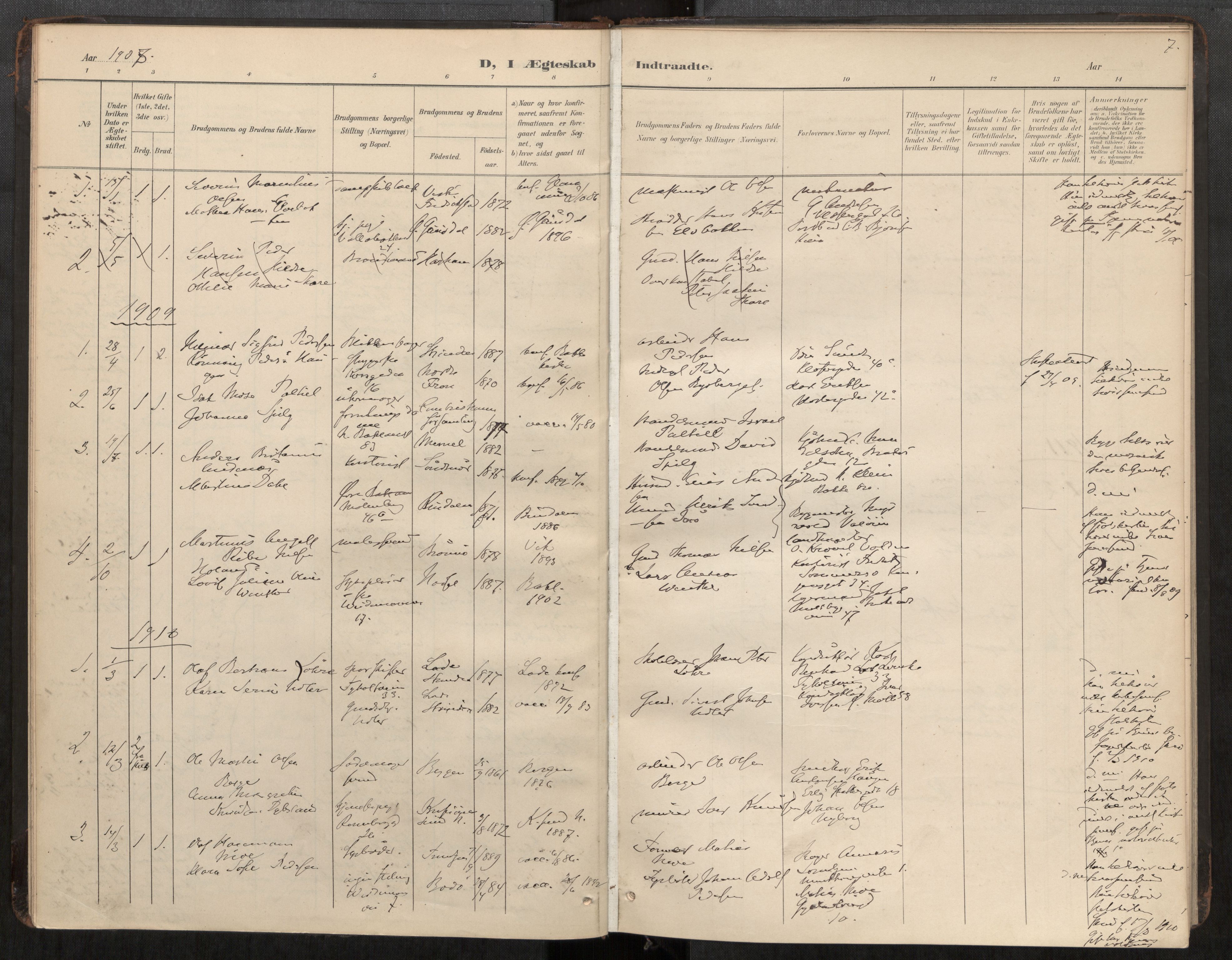 Bakklandet sokneprestkontor, SAT/A-1127: Parish register (official) no. 604A31, 1899-1920, p. 7
