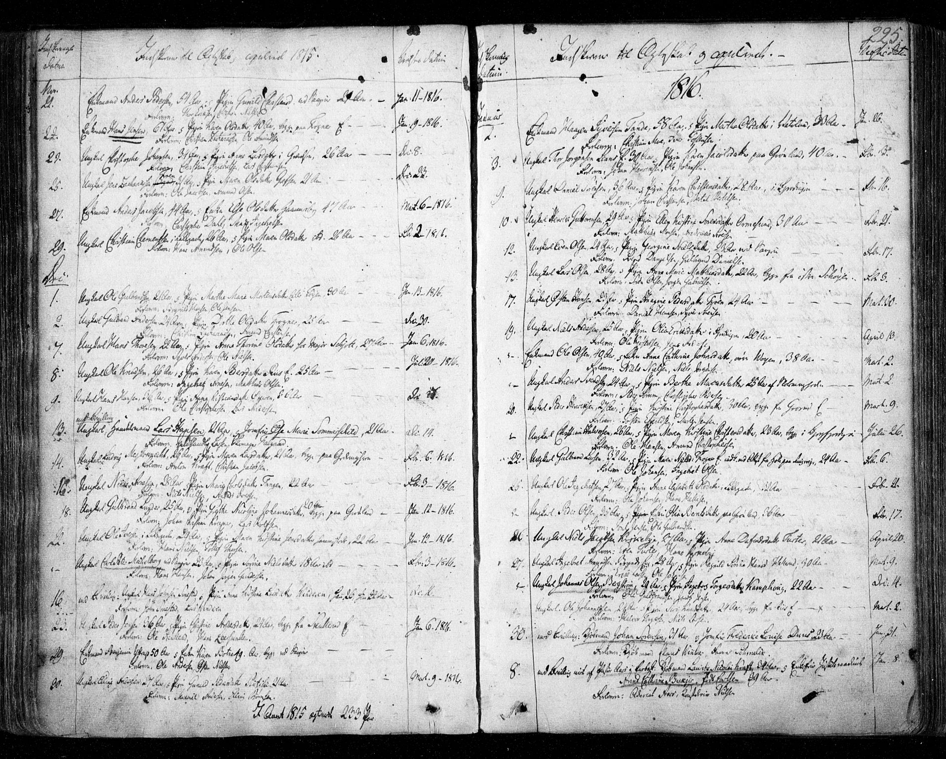 Aker prestekontor kirkebøker, SAO/A-10861/F/L0011: Parish register (official) no. 11, 1810-1819, p. 225