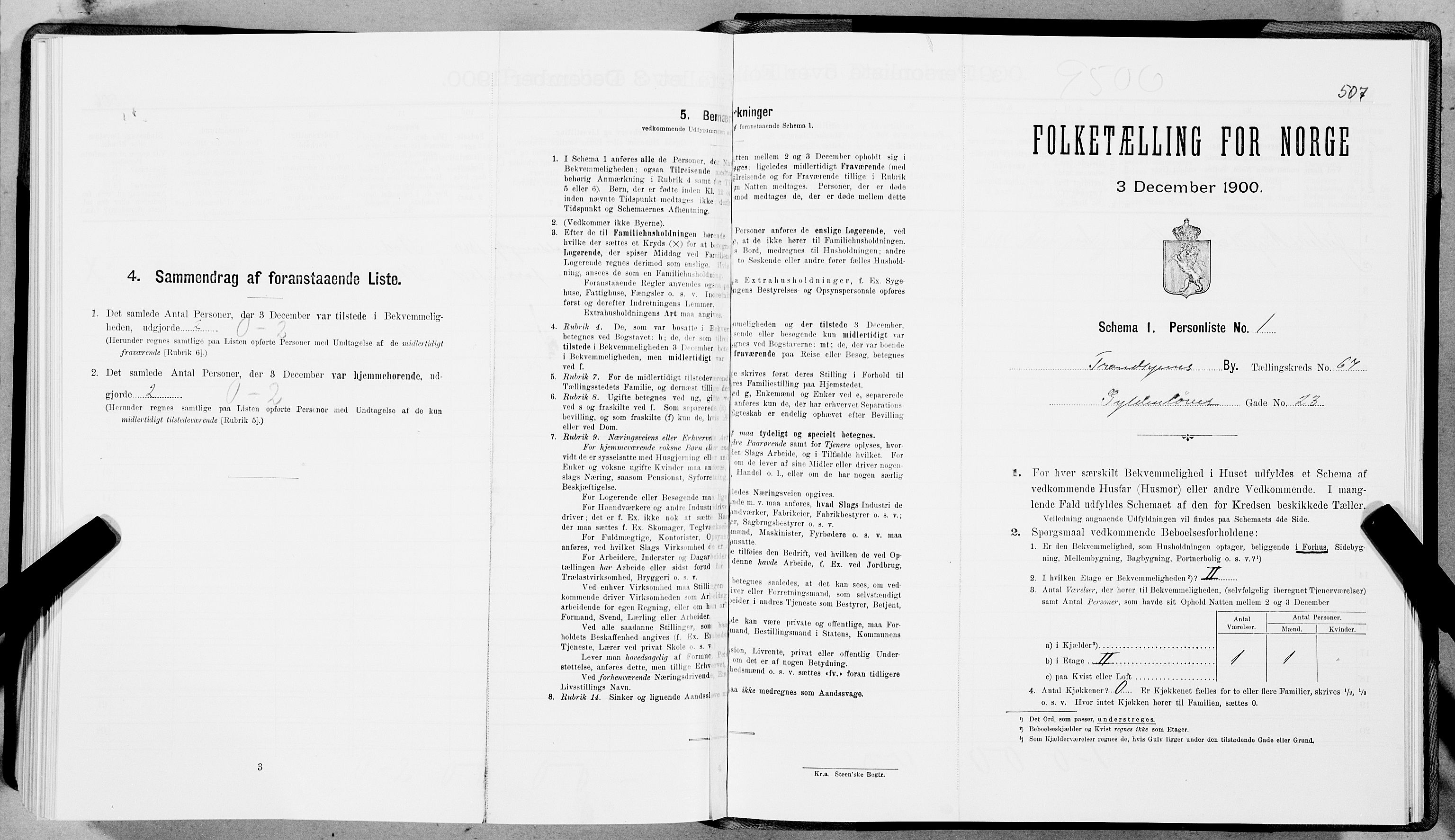 SAT, 1900 census for Trondheim, 1900, p. 12280