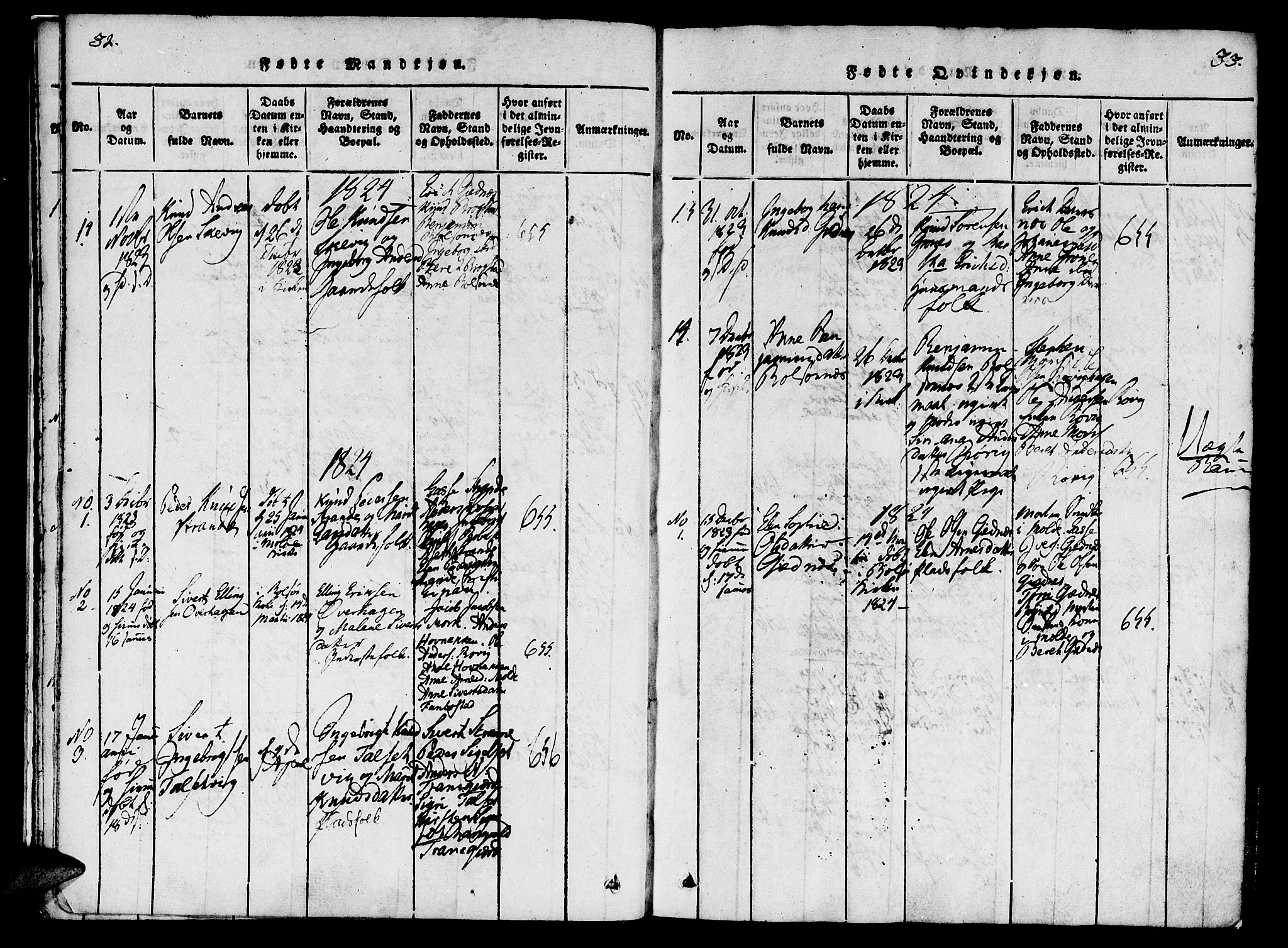 Ministerialprotokoller, klokkerbøker og fødselsregistre - Møre og Romsdal, SAT/A-1454/555/L0652: Parish register (official) no. 555A03, 1817-1843, p. 32-33
