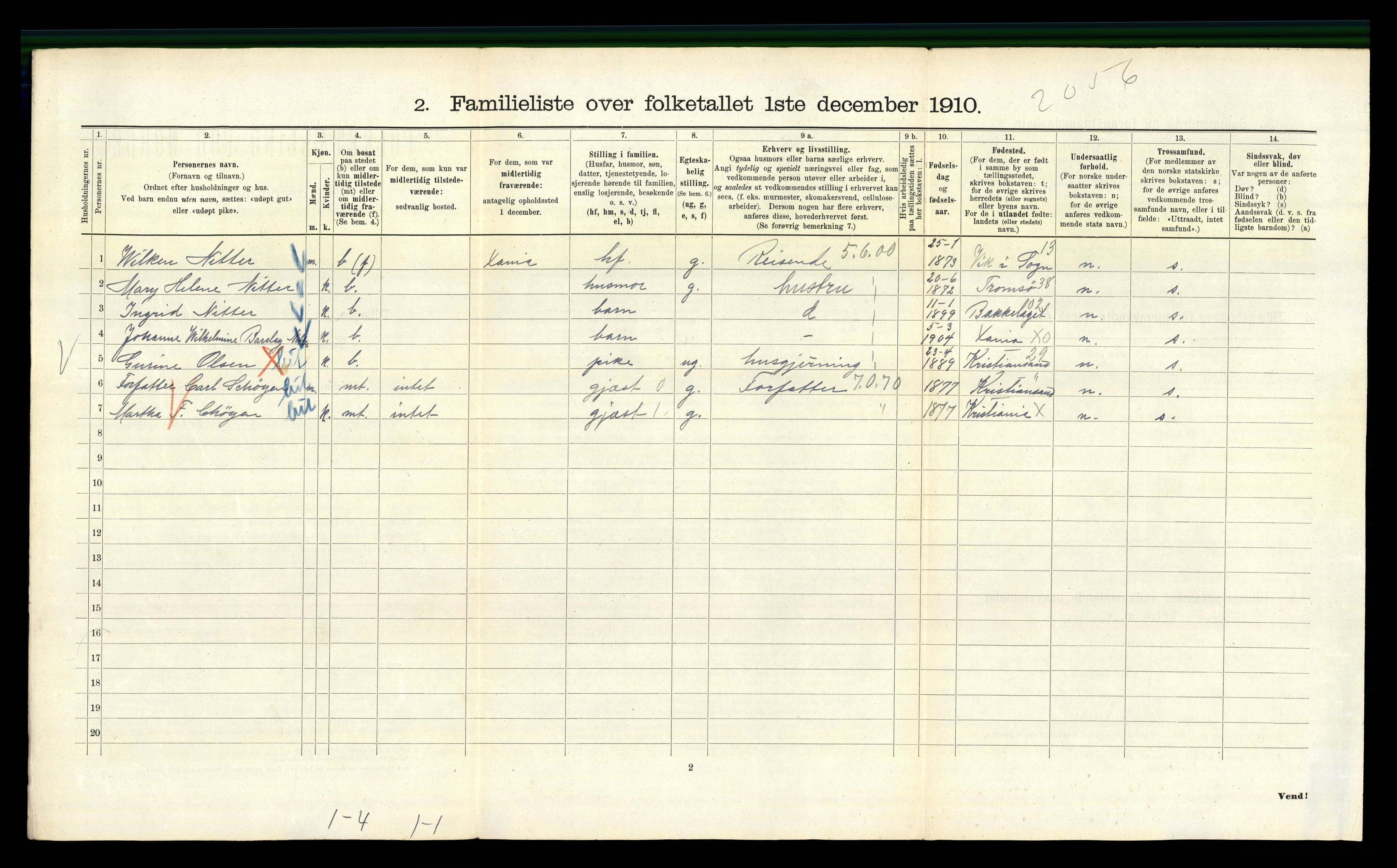 RA, 1910 census for Kristiania, 1910, p. 33606