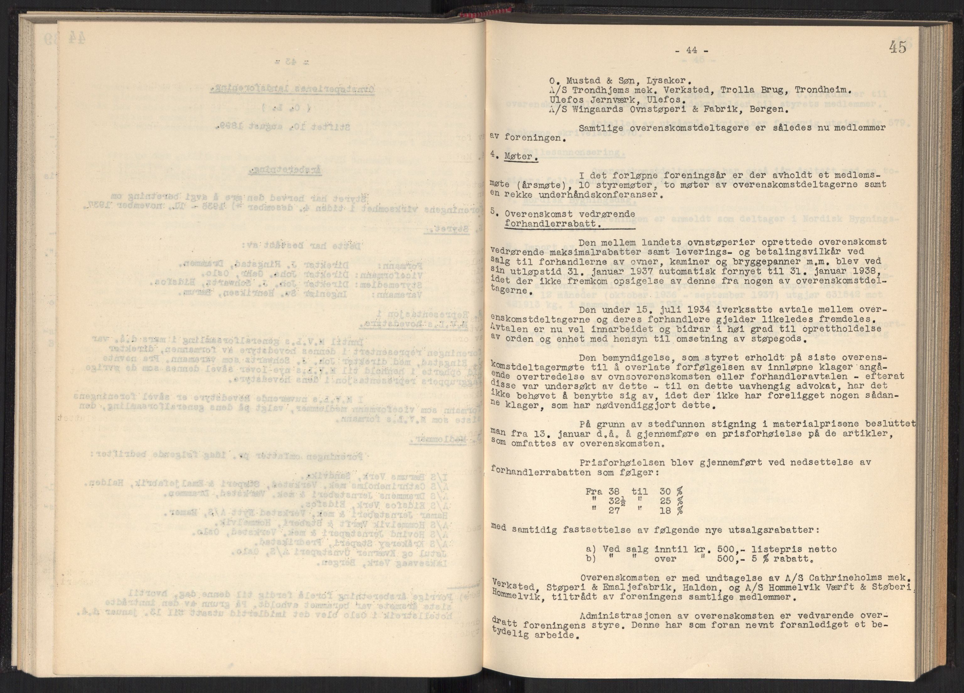 Teknologibedriftenes Landsforening TBL, AV/RA-PA-1700/A/Ad/L0006: Årsberetning med register, 1937-1943, p. 45