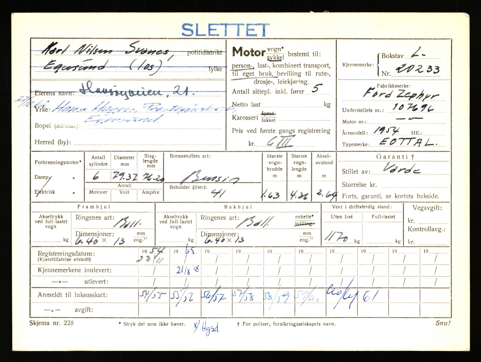 Stavanger trafikkstasjon, AV/SAST-A-101942/0/F/L0036: L-20000 - L-20499, 1930-1971, p. 965