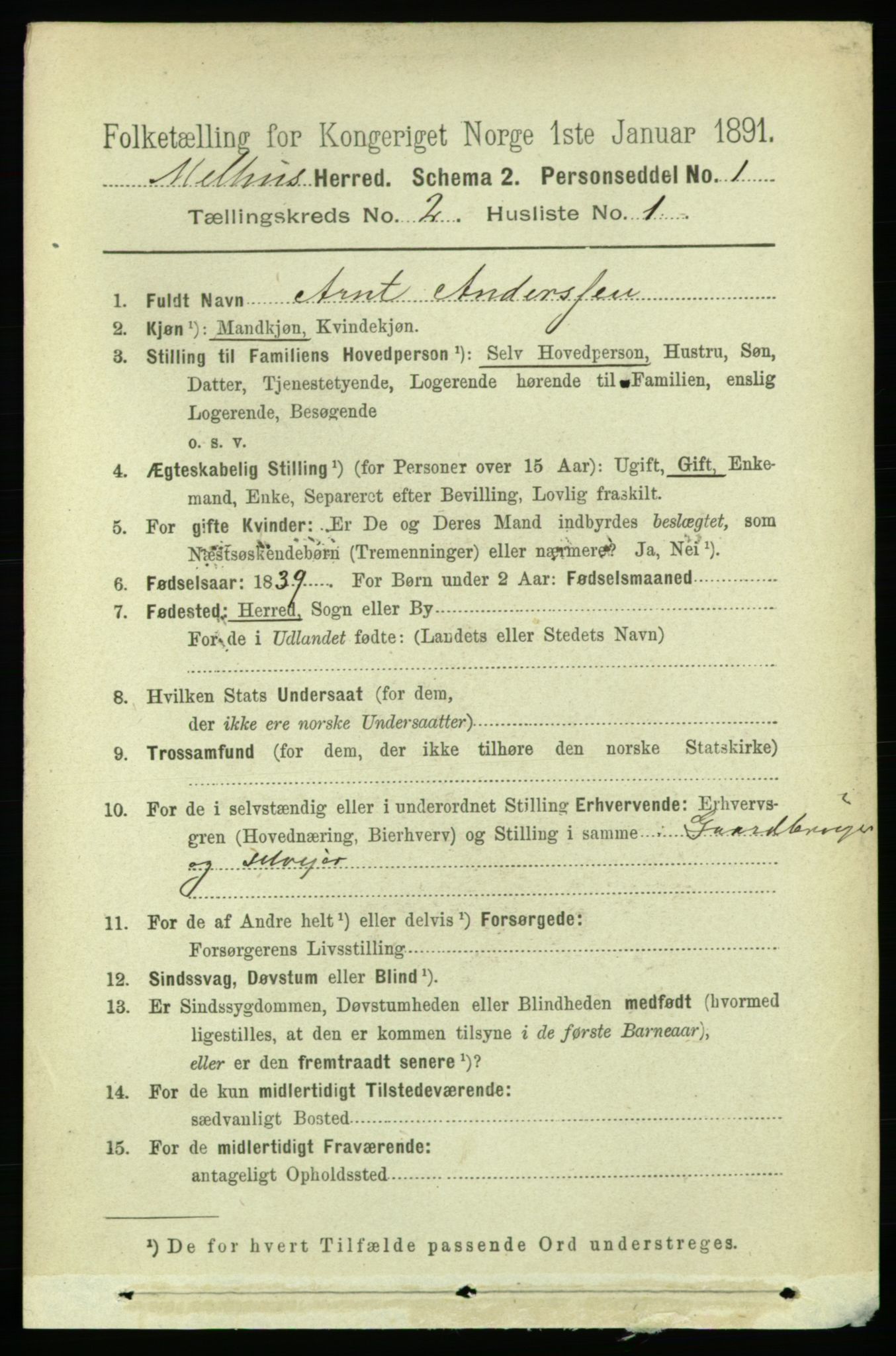 RA, 1891 census for 1653 Melhus, 1891, p. 740