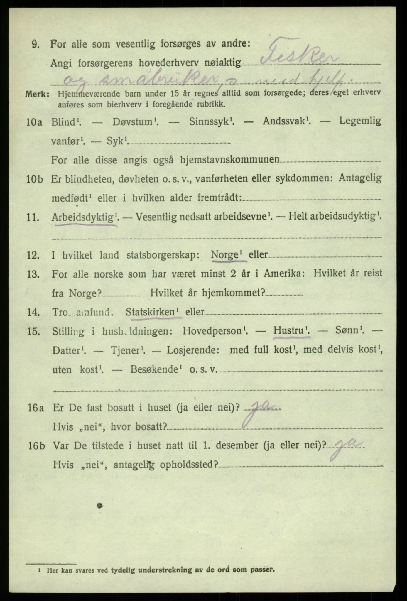 SAB, 1920 census for Sund, 1920, p. 5542