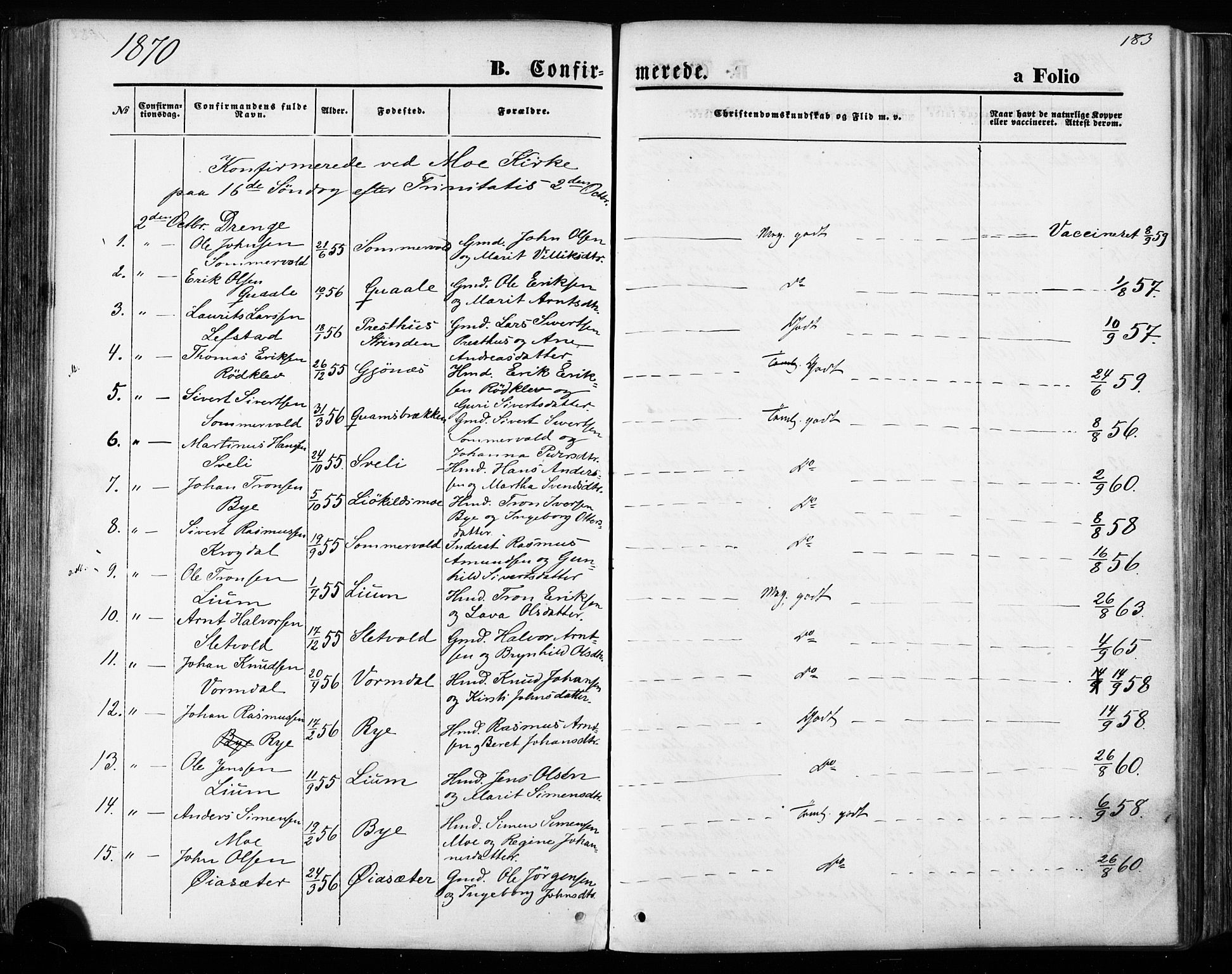 Ministerialprotokoller, klokkerbøker og fødselsregistre - Sør-Trøndelag, SAT/A-1456/668/L0807: Parish register (official) no. 668A07, 1870-1880, p. 183