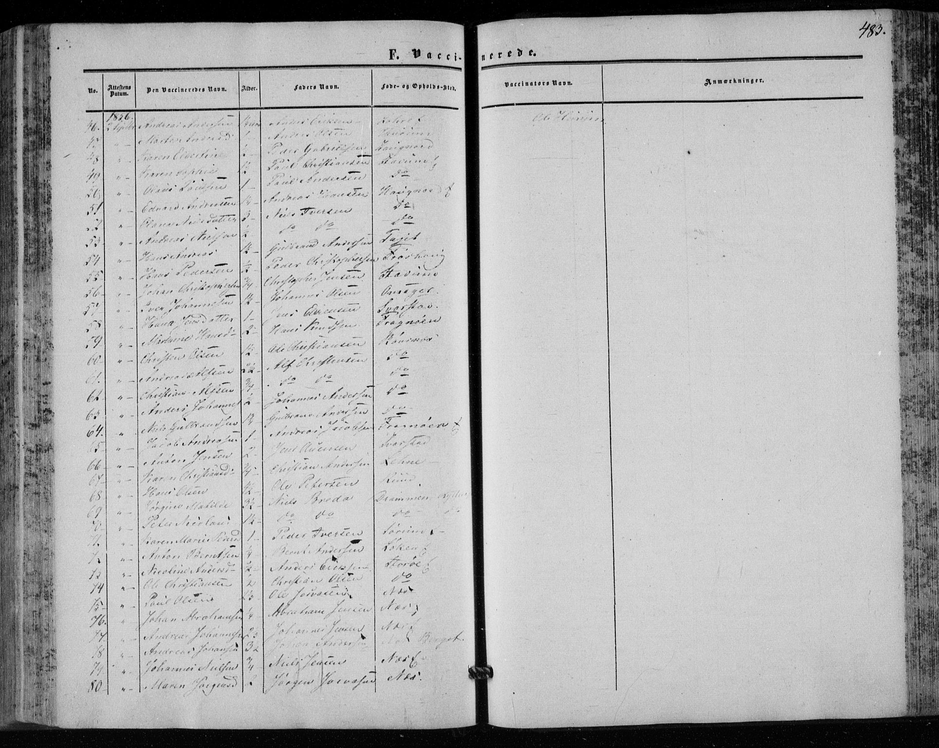 Hole kirkebøker, AV/SAKO-A-228/F/Fa/L0006: Parish register (official) no. I 6, 1852-1872, p. 483