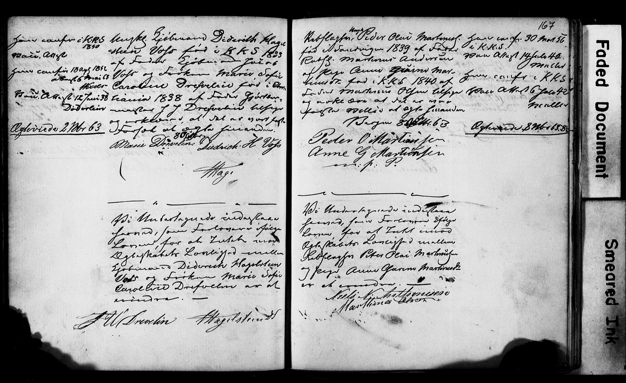 Korskirken sokneprestembete, AV/SAB-A-76101: Best man's statements no. II.5.2, 1859-1865, p. 167