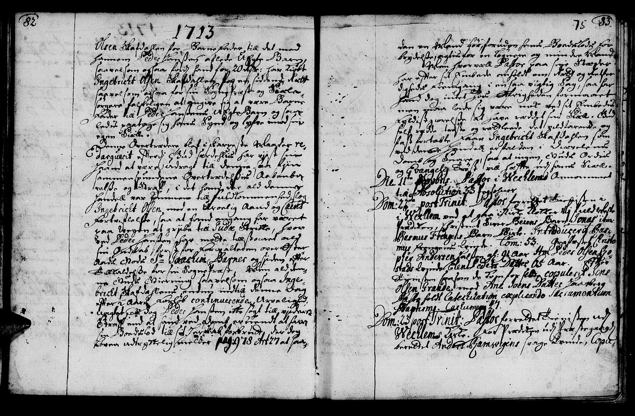 Ministerialprotokoller, klokkerbøker og fødselsregistre - Sør-Trøndelag, AV/SAT-A-1456/659/L0731: Parish register (official) no. 659A01, 1709-1731, p. 74-75