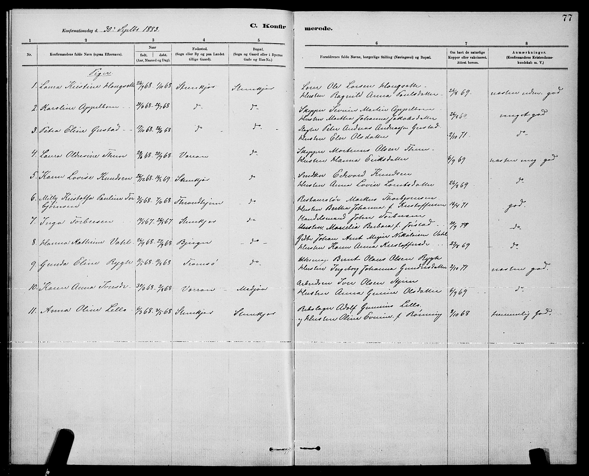 Ministerialprotokoller, klokkerbøker og fødselsregistre - Nord-Trøndelag, AV/SAT-A-1458/739/L0374: Parish register (copy) no. 739C02, 1883-1898, p. 77