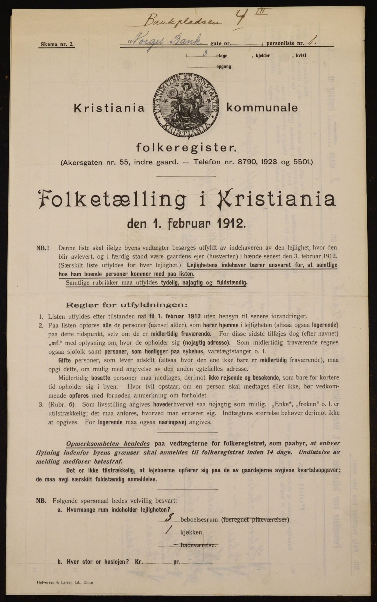 OBA, Municipal Census 1912 for Kristiania, 1912, p. 3246