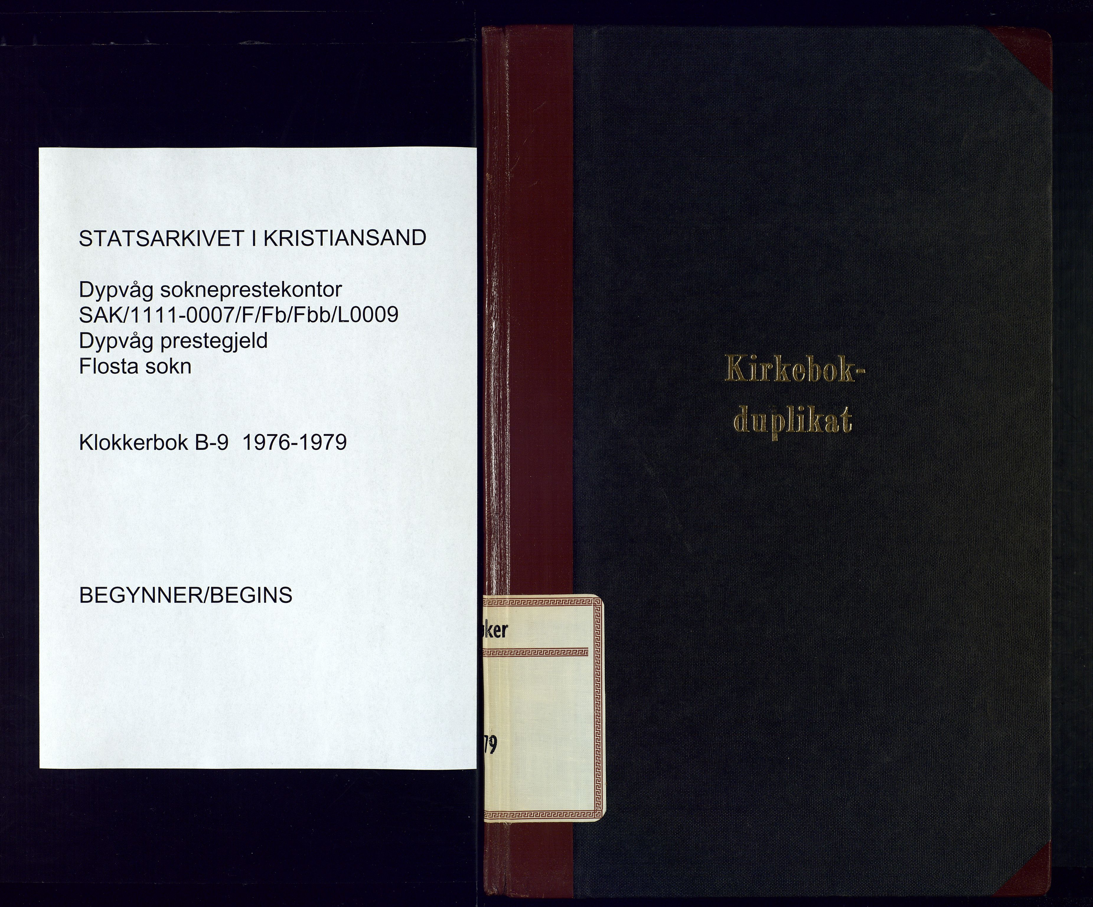 Dypvåg sokneprestkontor, SAK/1111-0007/F/Fb/Fbb/L0009: Parish register (copy) no. B-9, 1976-1979