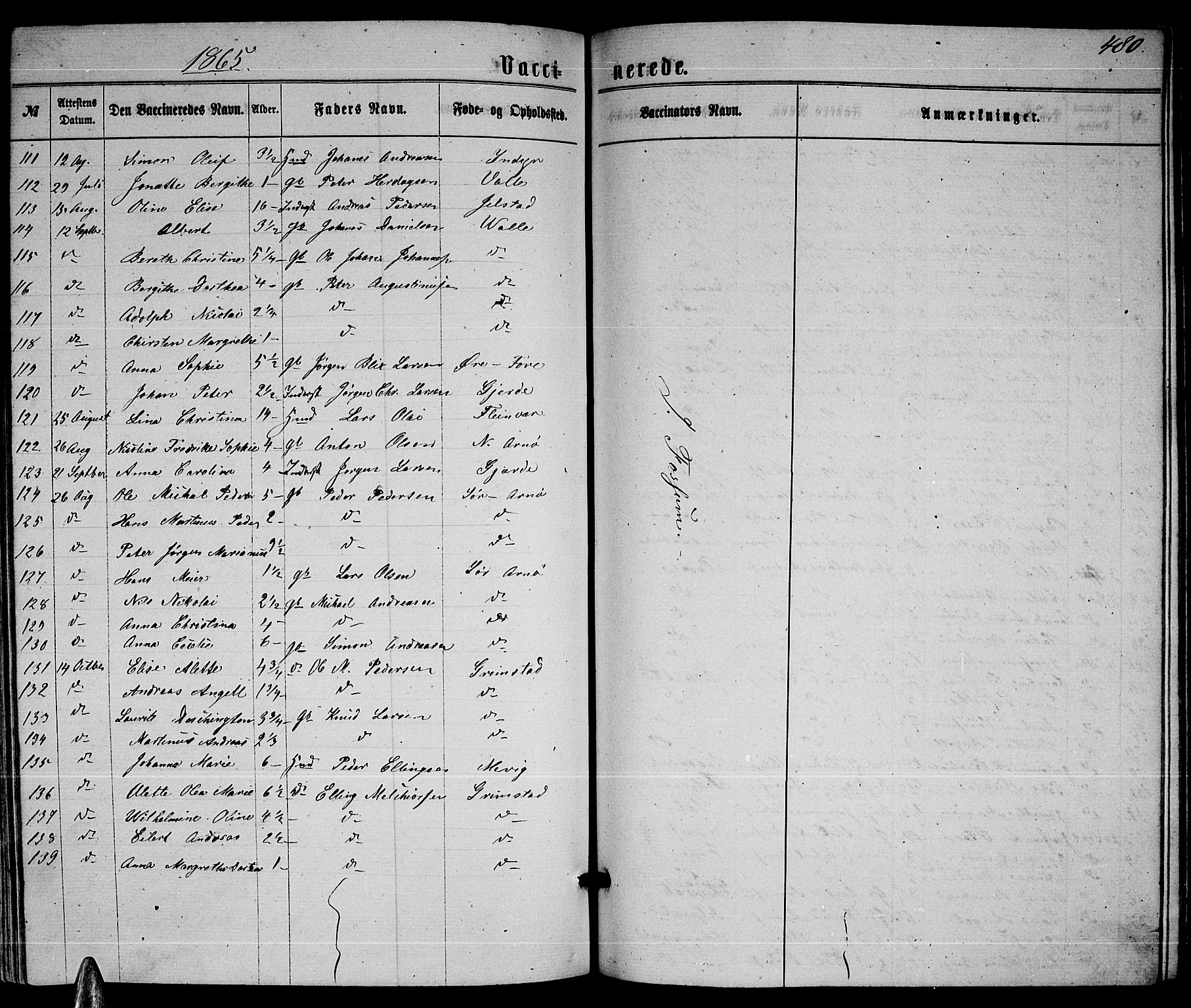 Ministerialprotokoller, klokkerbøker og fødselsregistre - Nordland, AV/SAT-A-1459/805/L0107: Parish register (copy) no. 805C03, 1862-1885, p. 480