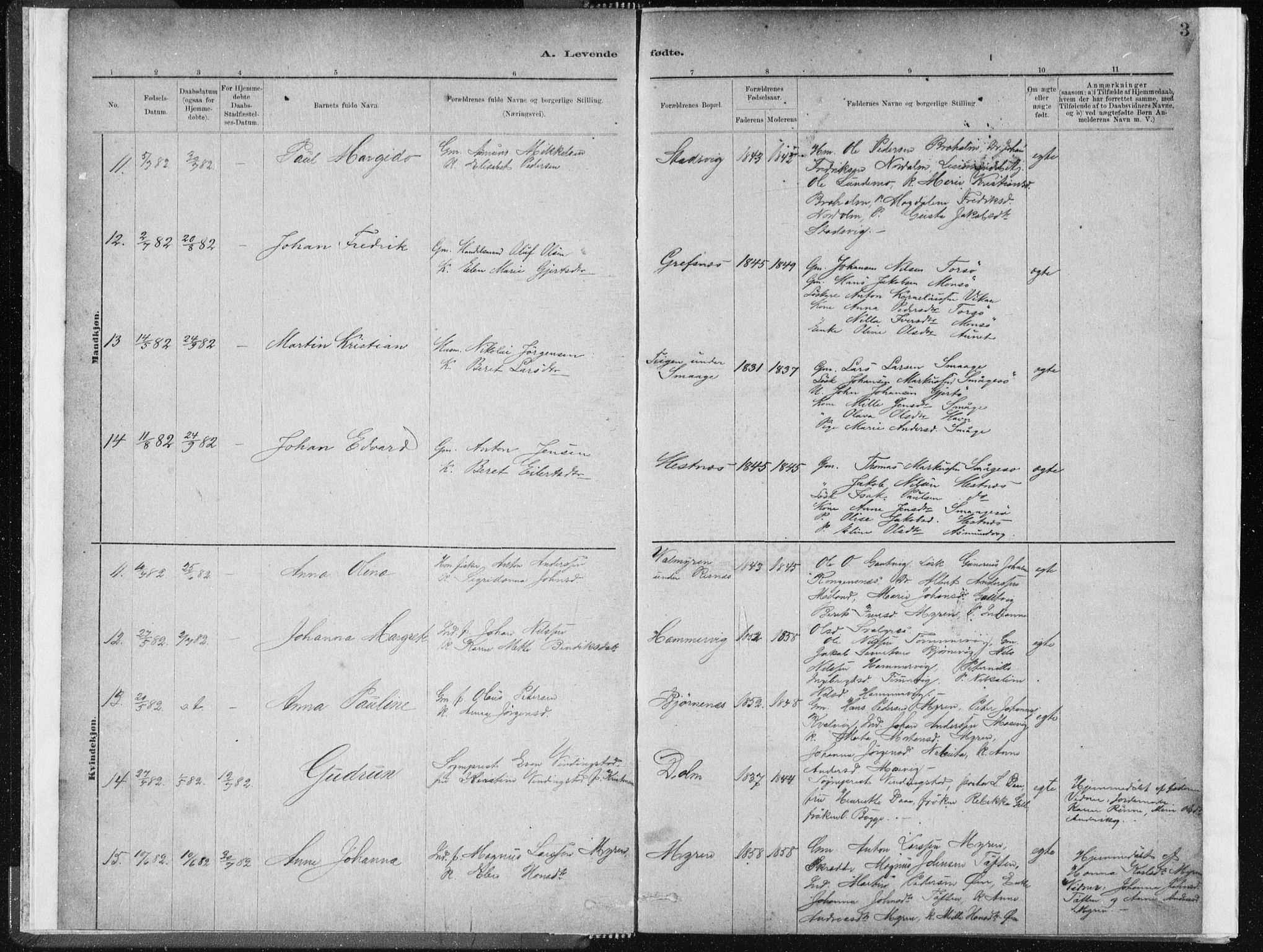 Ministerialprotokoller, klokkerbøker og fødselsregistre - Sør-Trøndelag, AV/SAT-A-1456/634/L0533: Parish register (official) no. 634A09, 1882-1901, p. 3