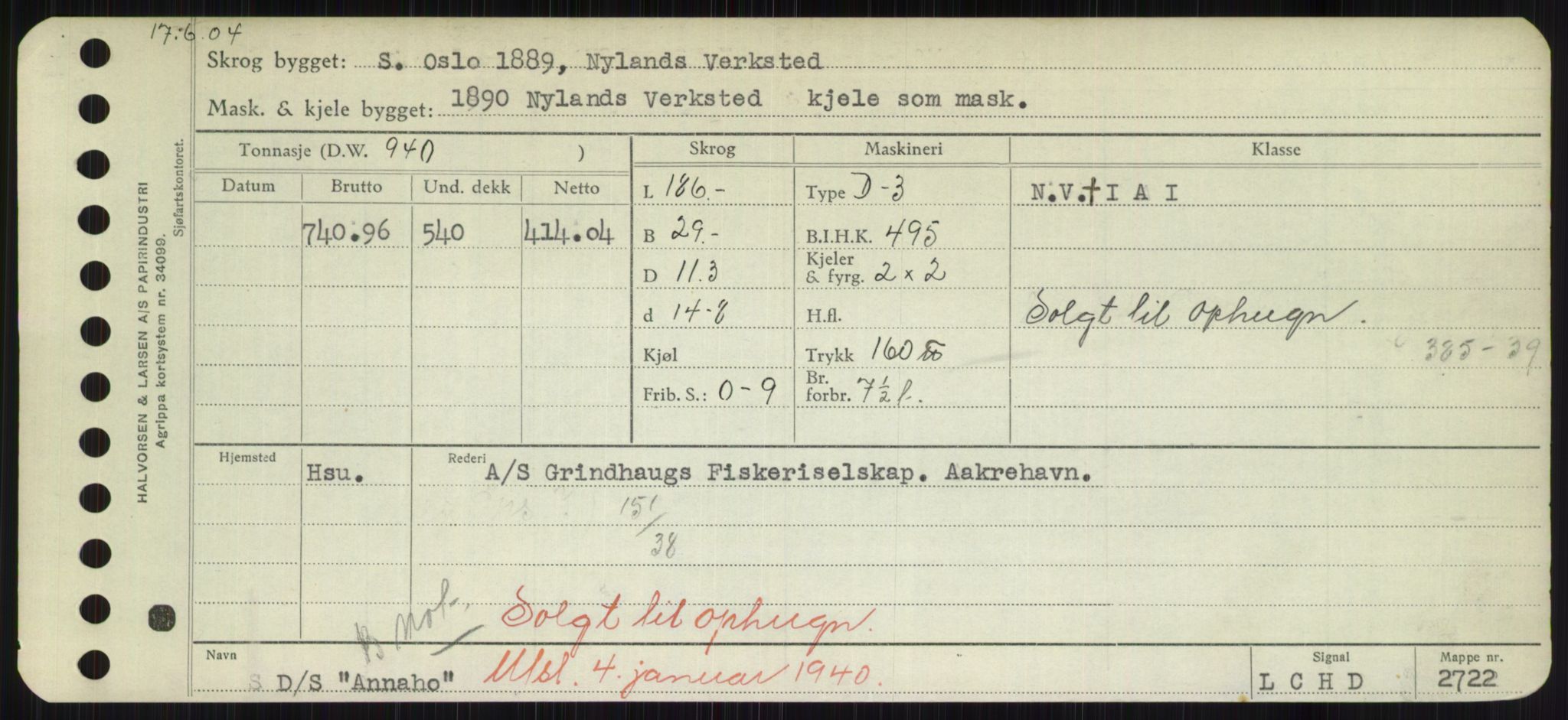 Sjøfartsdirektoratet med forløpere, Skipsmålingen, RA/S-1627/H/Hd/L0001: Fartøy, A-Anv, p. 715