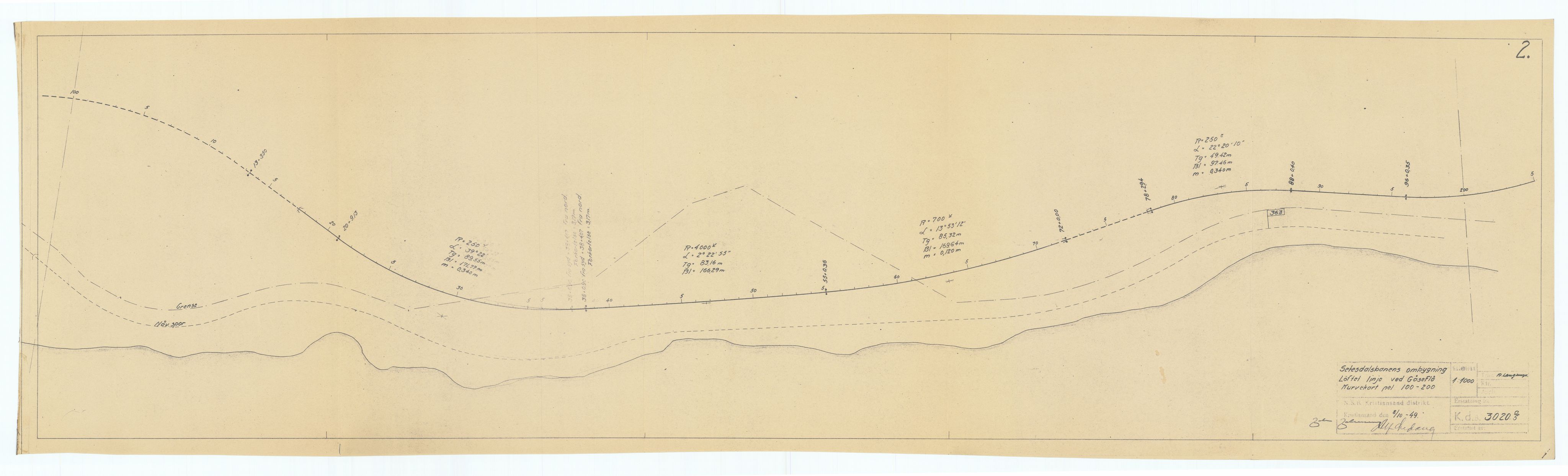 Norges Statsbaner, Baneavdelingen B, AV/RA-S-1619/1/F/Fa/L0216: SETESDALSBANENS OMBYGGING. GÅSEFLÅOMLEGGINGEN., 1949, p. 17