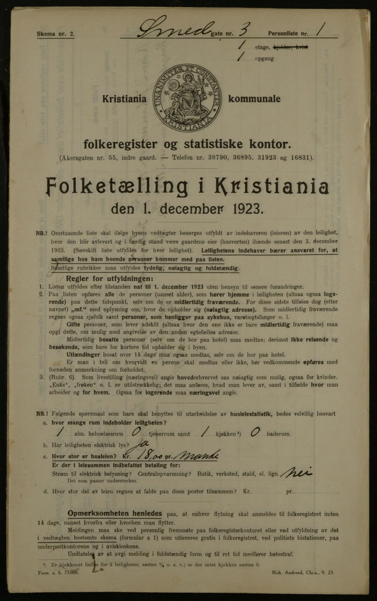 OBA, Municipal Census 1923 for Kristiania, 1923, p. 107214