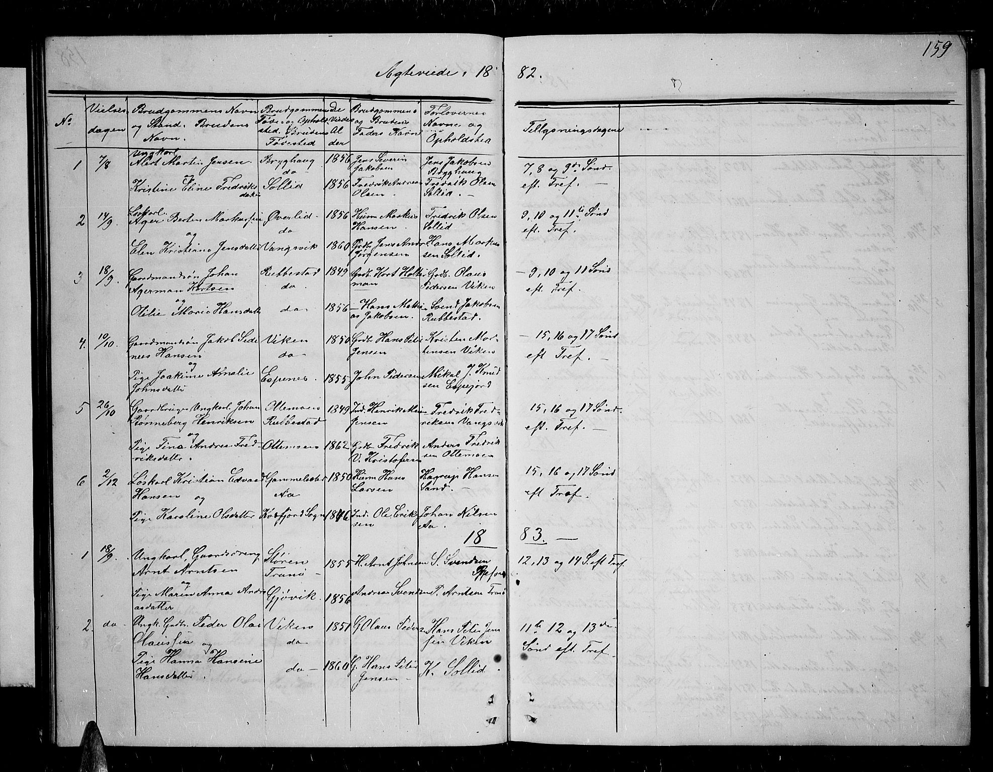 Tranøy sokneprestkontor, SATØ/S-1313/I/Ia/Iab/L0003klokker: Parish register (copy) no. 3, 1861-1887, p. 159