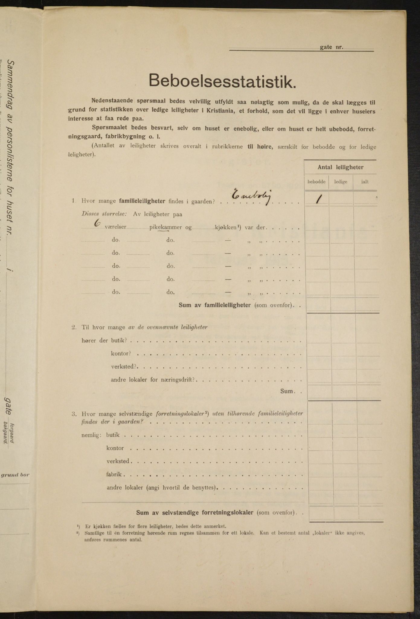 OBA, Municipal Census 1915 for Kristiania, 1915, p. 122529