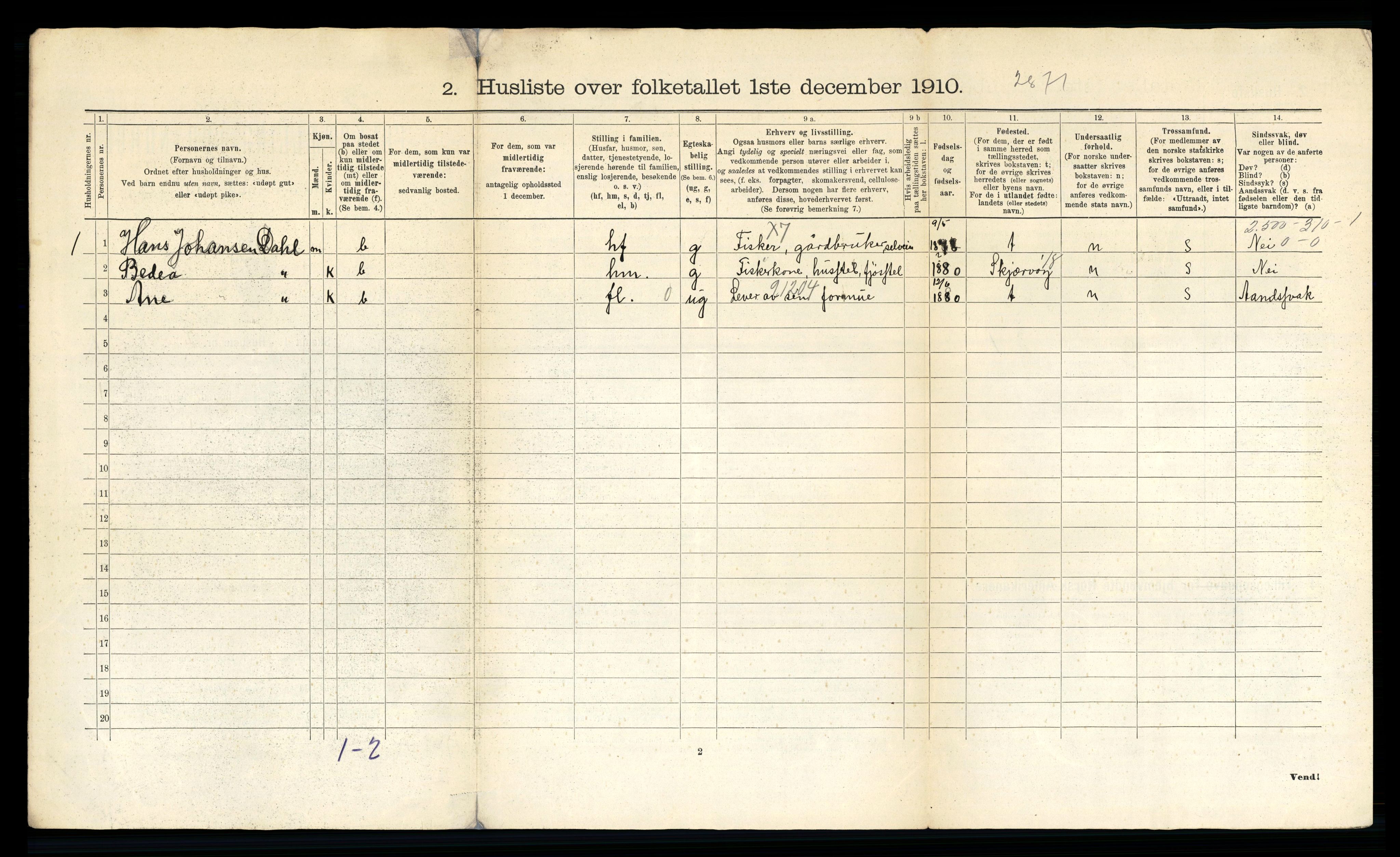 RA, 1910 census for Karlsøy, 1910, p. 34