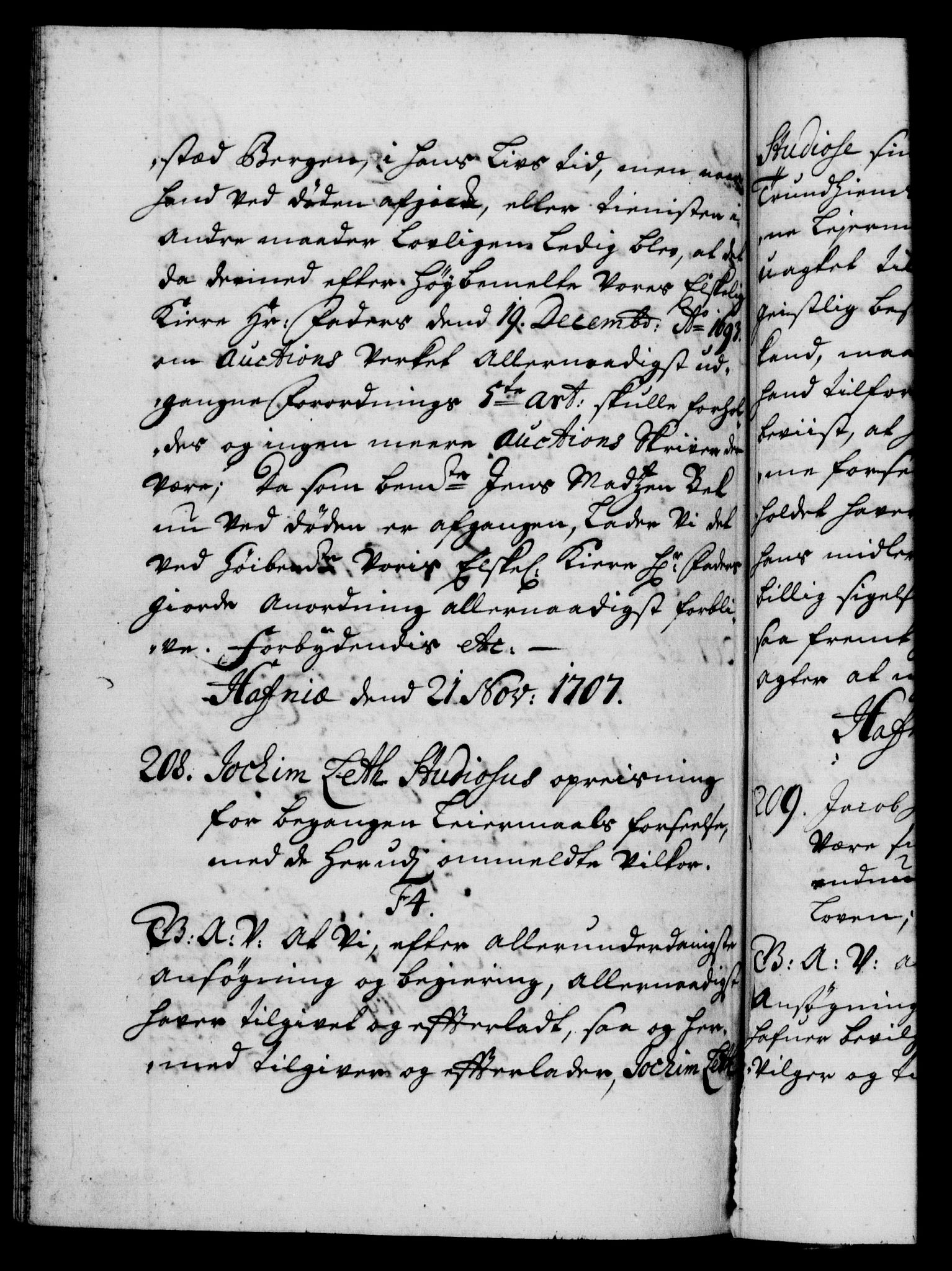 Danske Kanselli 1572-1799, AV/RA-EA-3023/F/Fc/Fca/Fcaa/L0019: Norske registre, 1704-1707, p. 619b