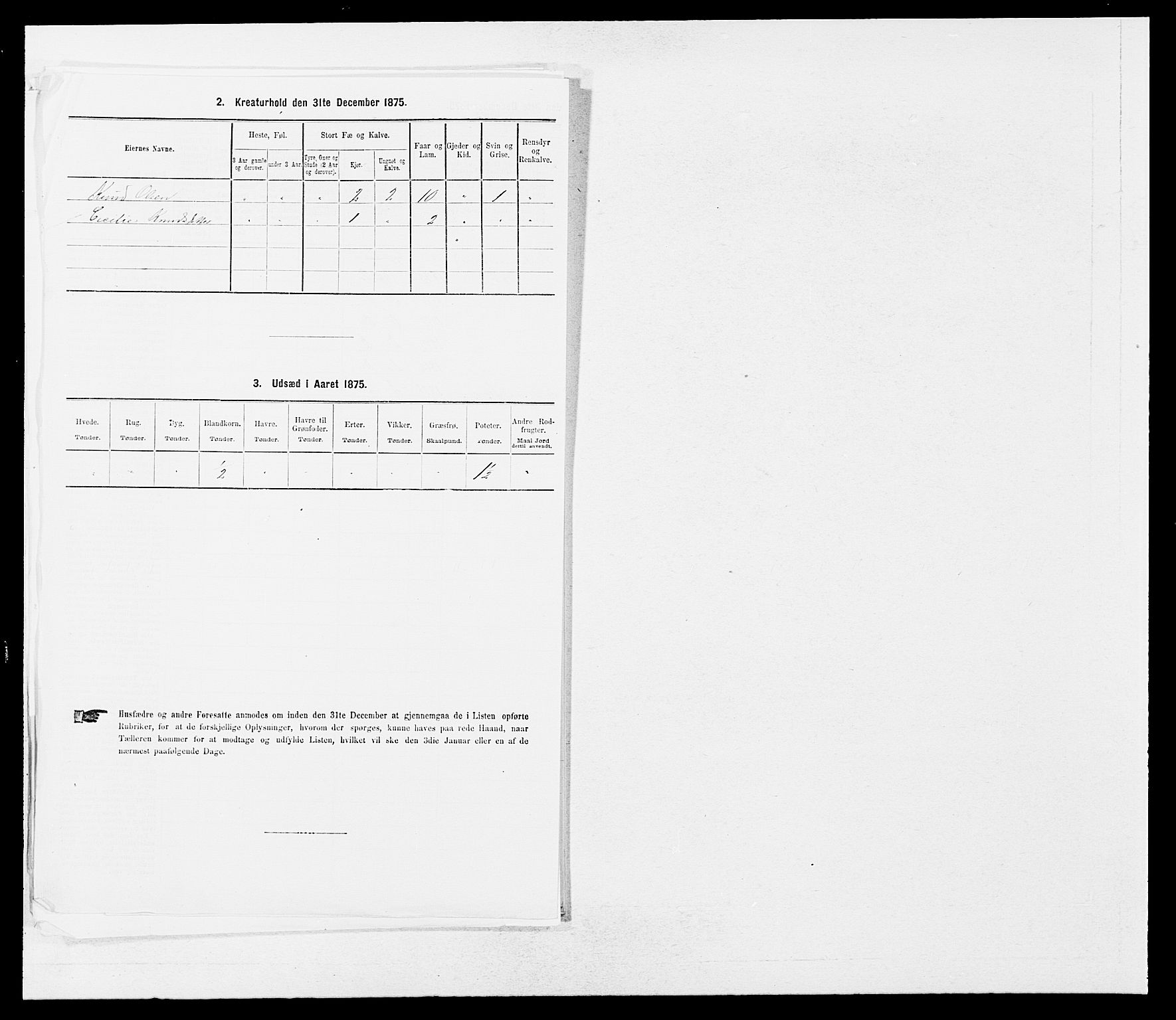 SAB, 1875 census for 1417P Vik, 1875, p. 522