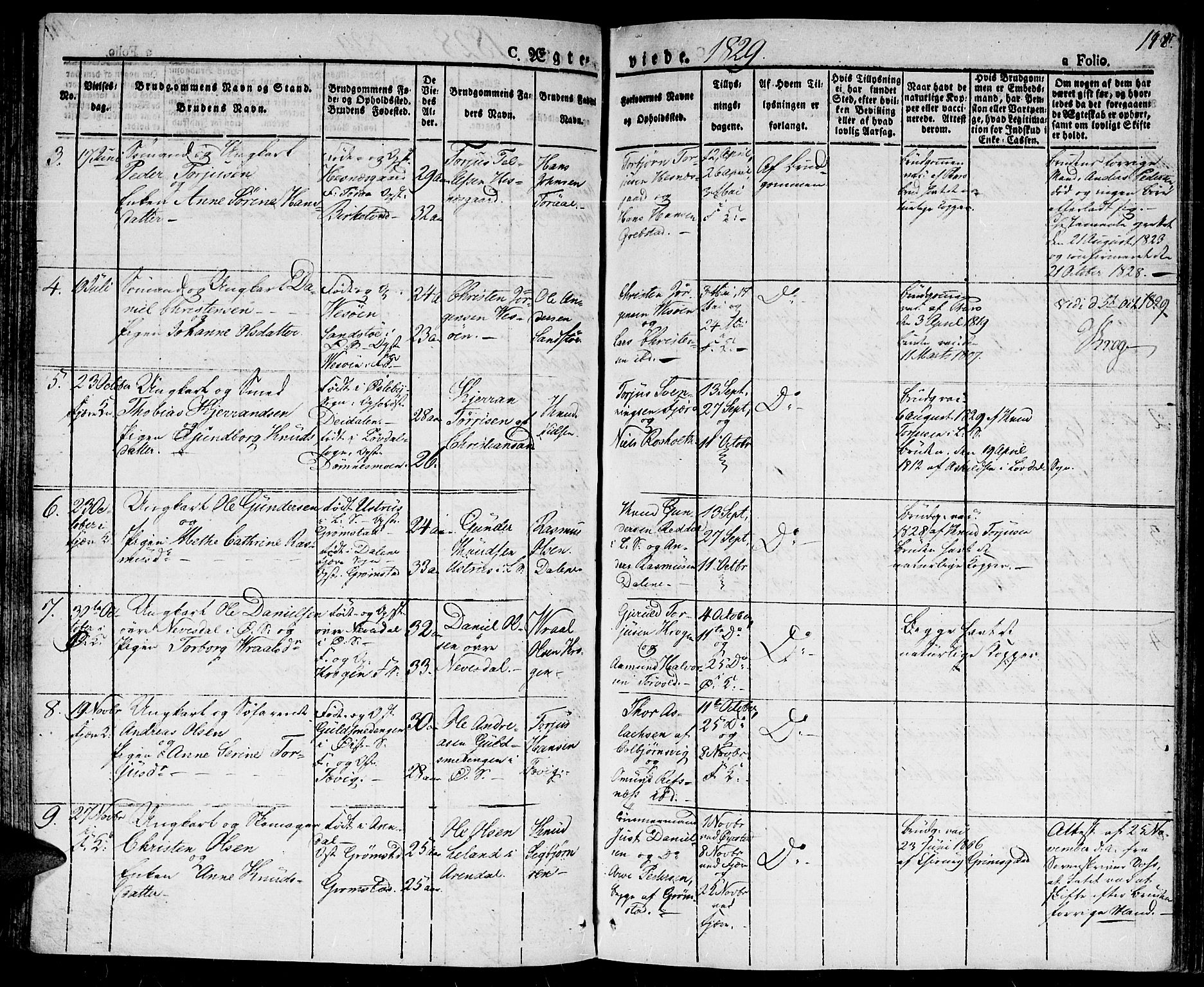 Fjære sokneprestkontor, AV/SAK-1111-0011/F/Fa/L0002: Parish register (official) no. A 2, 1827-1839, p. 148